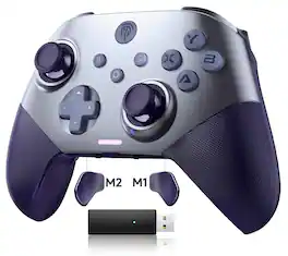 Rossetta - X10 Wireless BT Gamepad with Hall Effect & Faceplate for PC/Switch/Steam/Android TV - Works with Black Myth: Wukong - Purple