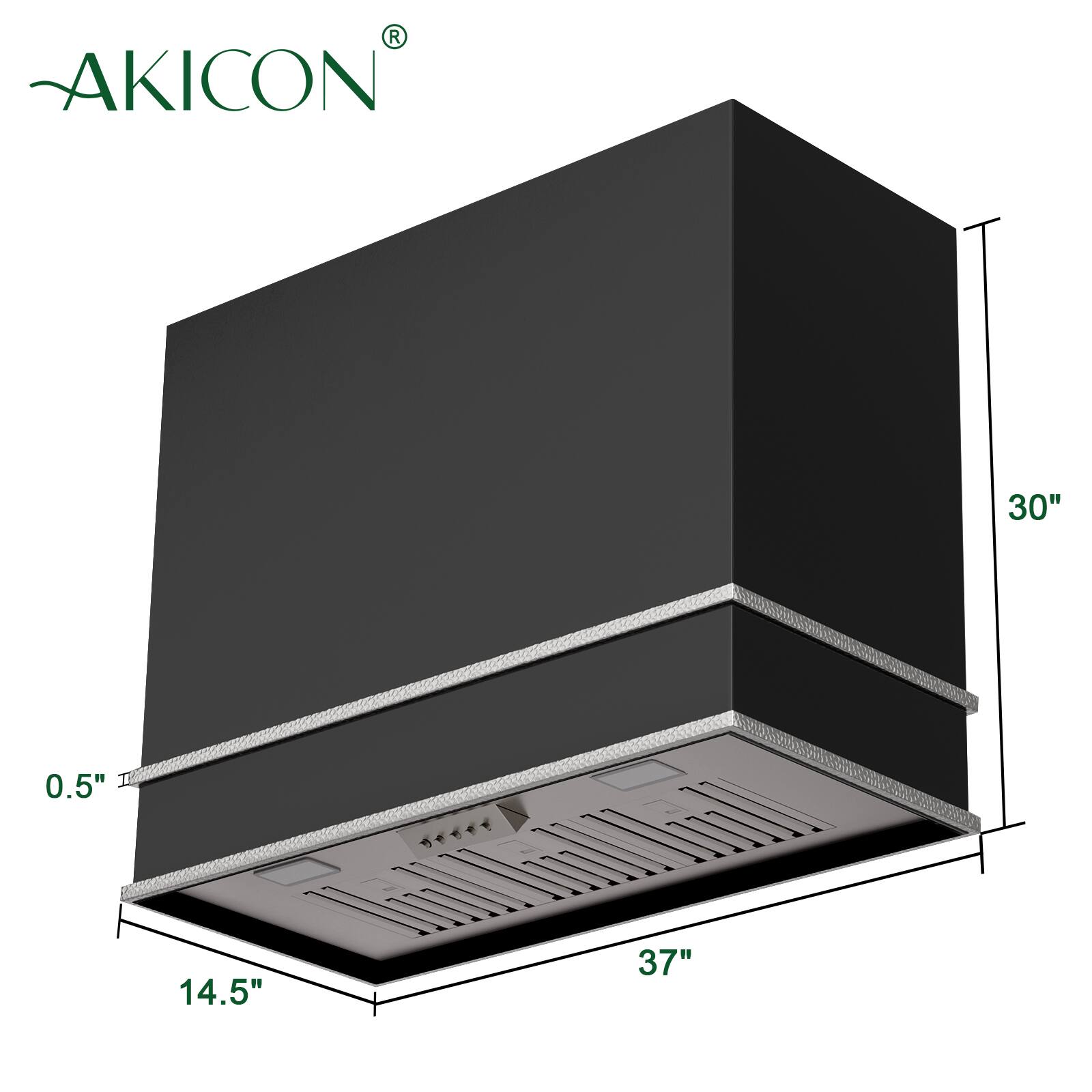 AKICON  
30" x 14.5" x 37"  
0.5"