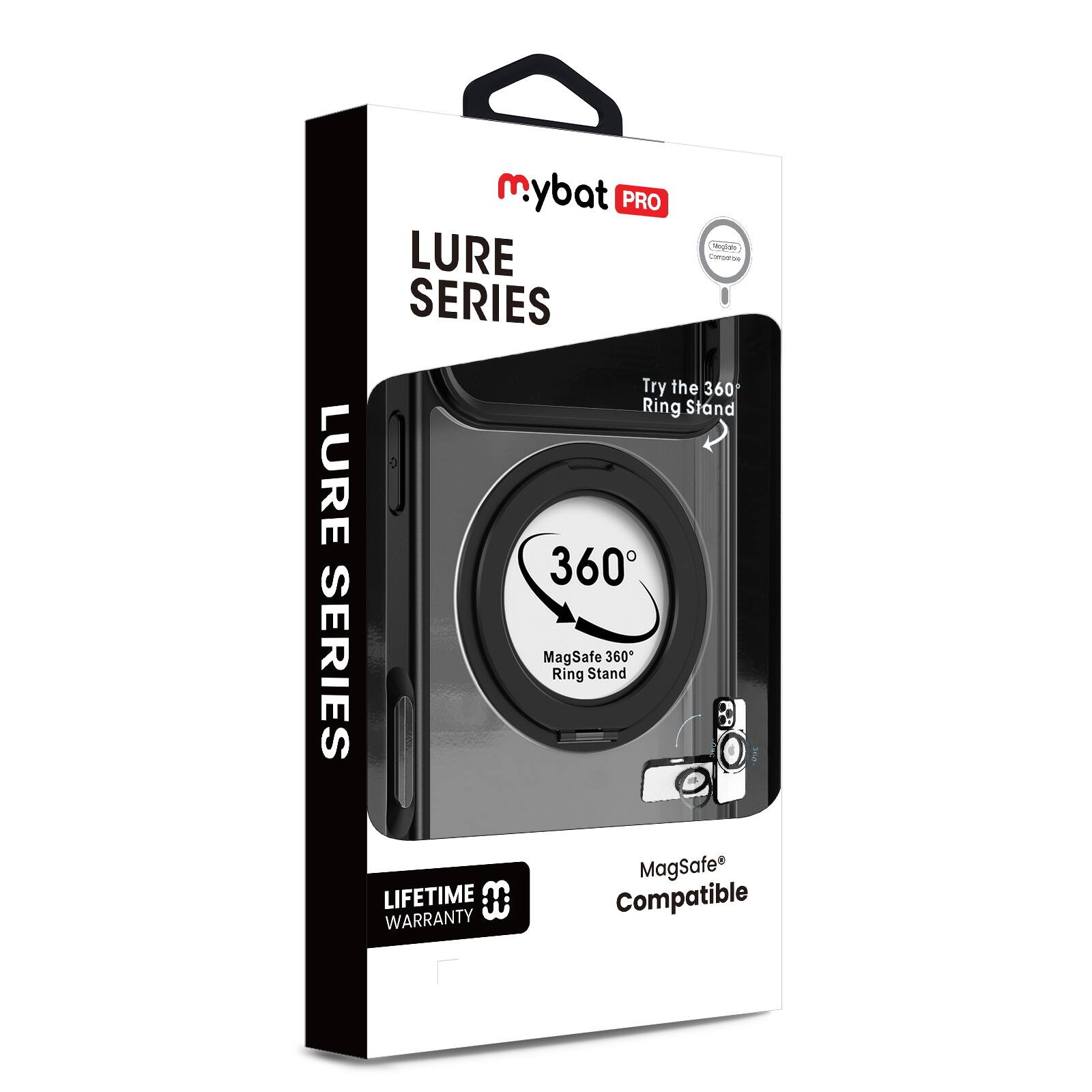 mybat PRO  
LURE SERIES  

Try the 360° Ring Stand  

360°  
MagSafe 360° Ring Stand  

LIFETIME WARRANTY  

MagSafe Compatible
