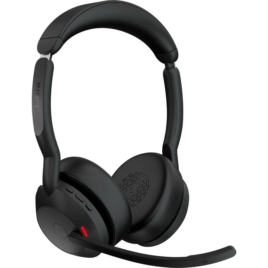 Alt View 4. Jabra - Jabra Evolve2 55 Headset - Stereo - Wireless - Bluetooth - 98.4 ft - 20 Hz to 20 kHz - On-ear - Binaural - Supra-aural - Blue.