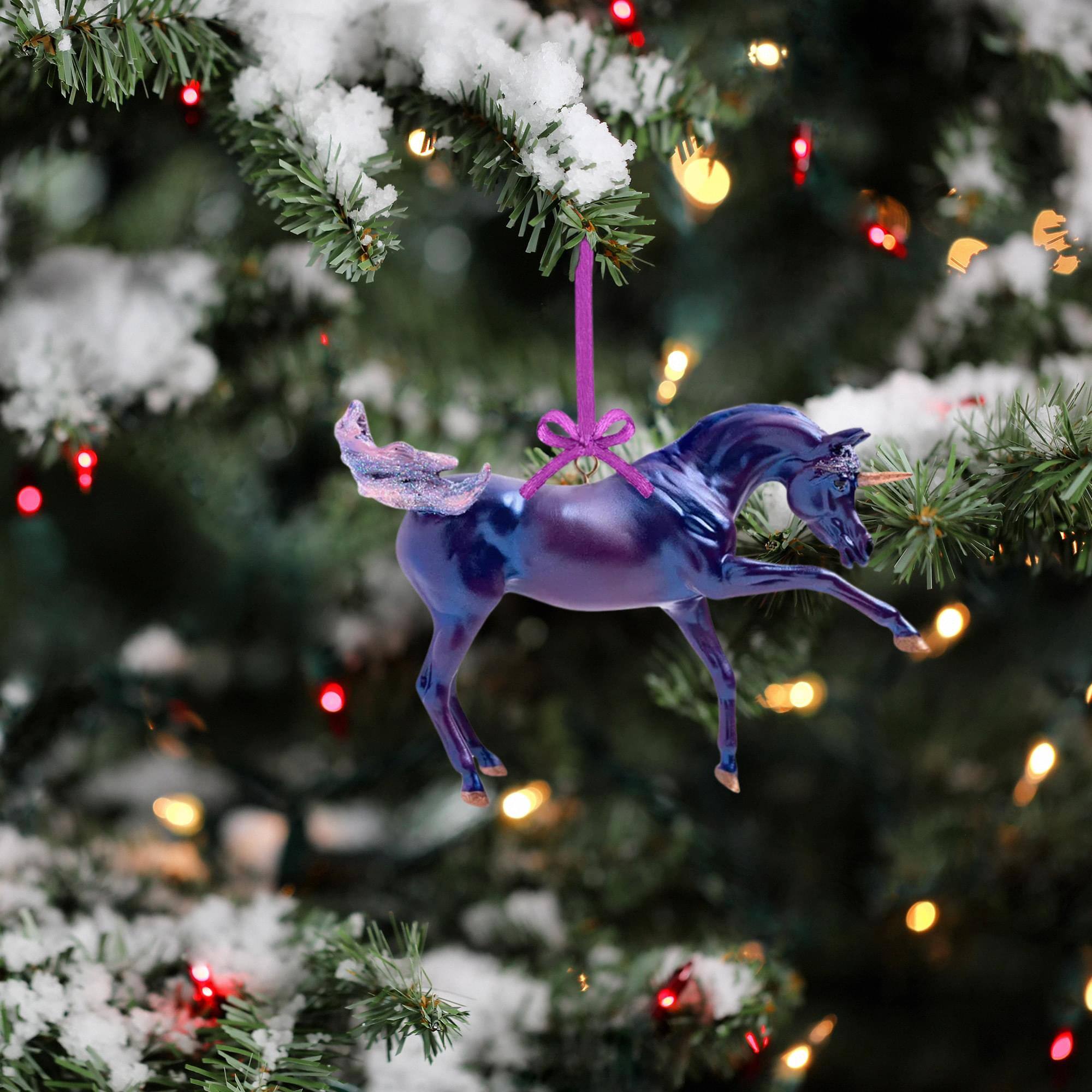 Alt View 4. Breyer - Breyer 2022 Holiday Unicorn Ornament | Tyrian - Purple.