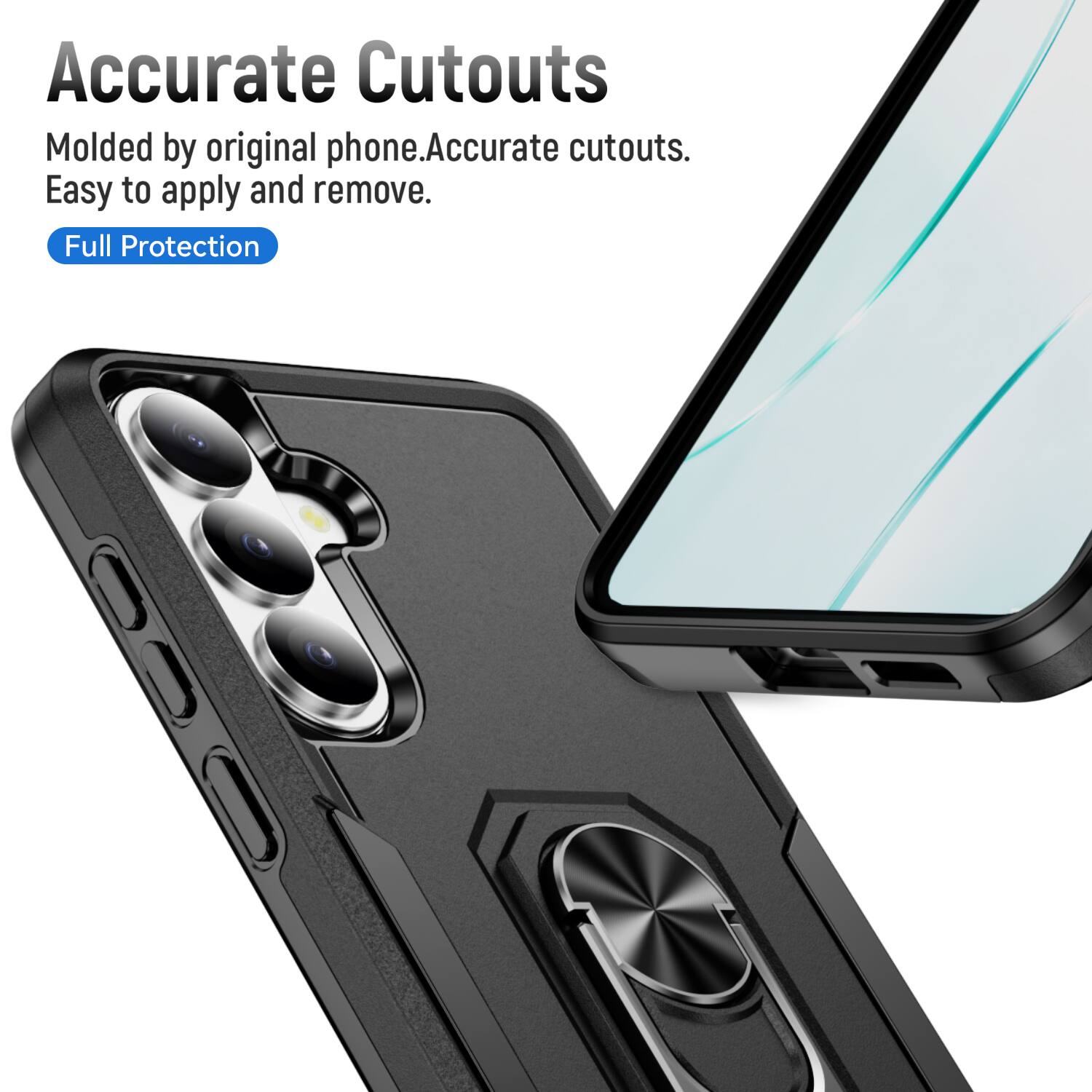Accurate Cutouts  
Molded by original phone. Accurate cutouts. Easy to apply and remove.  
Full Protection
