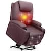 Front. KERDOM - Massage Recliner with Heat, Power Lift, Cup Holder, Electric Single Reclining Sofa Chair Theater Seat with Massage - Brown.