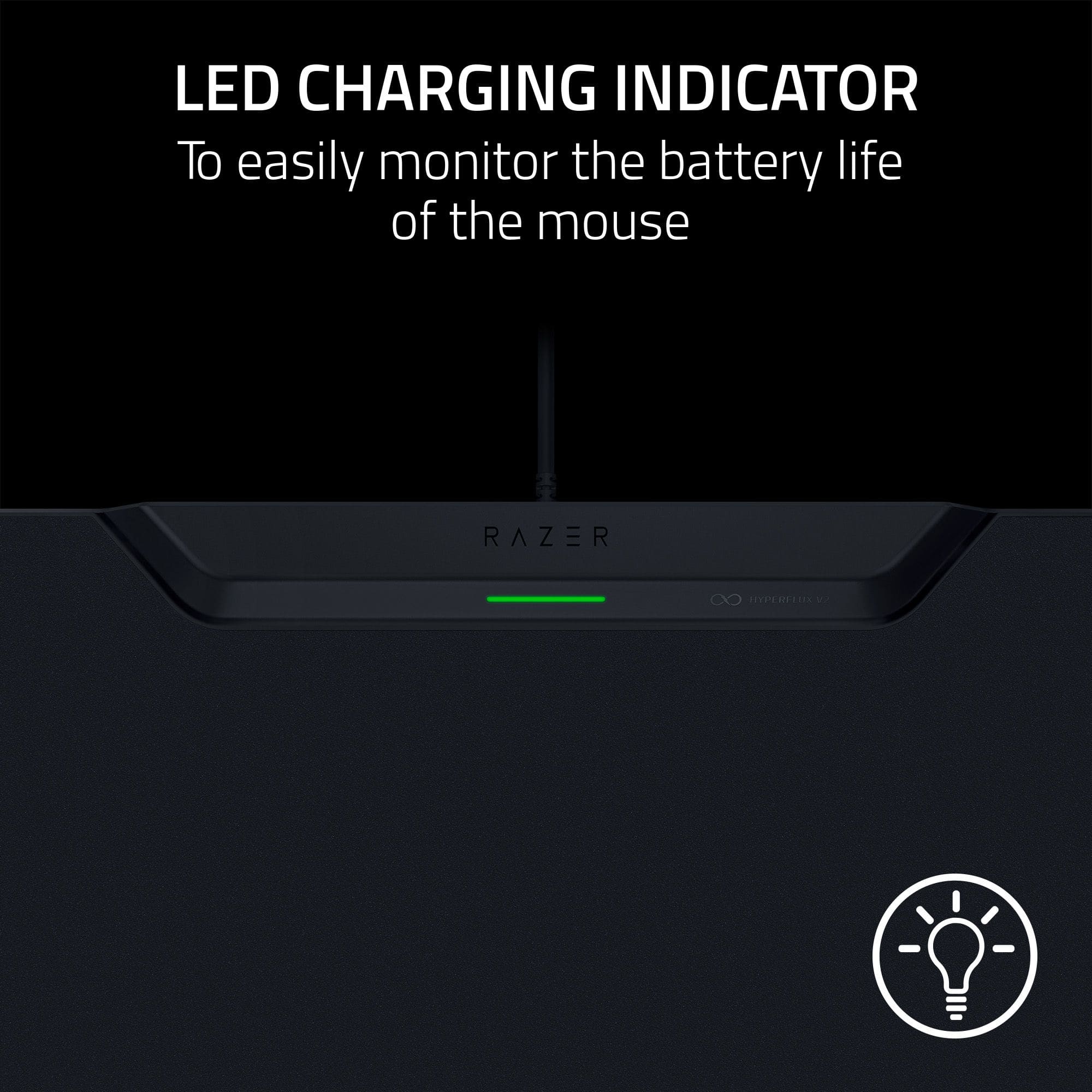 Razer Hyperflux V2 Wireless Charging Puck and Mouse Pad with Anti