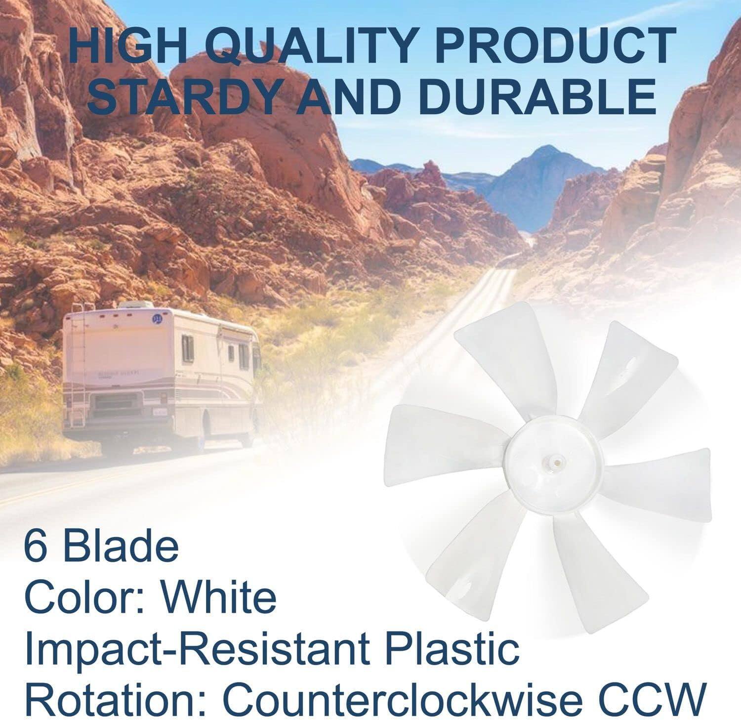 HIGH QUALITY PRODUCT  
STARDY AND DURABLE  

6 Blade  
Color: White  
Impact-Resistant Plastic  
Rotation: Counterclockwise CCW
