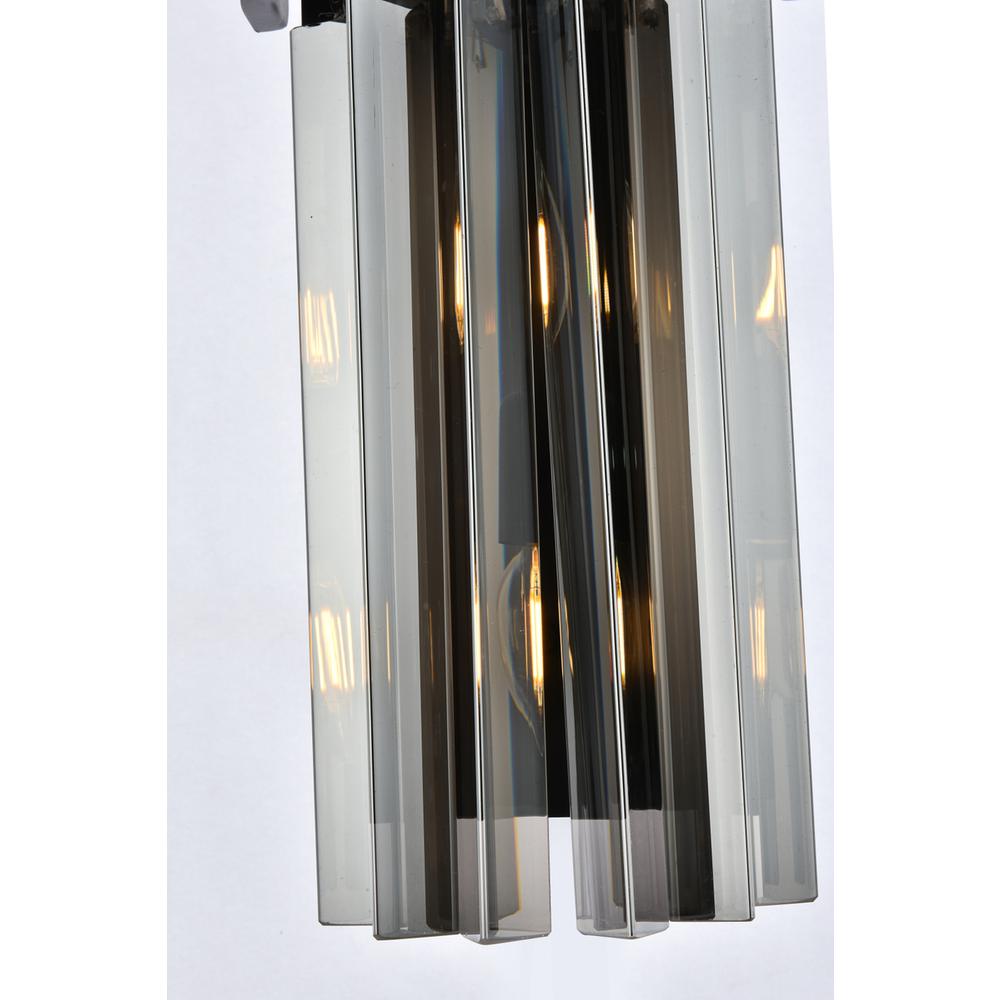 Alt View 1. Urban Classic - Sydney 2 light Matte Black Wall Sconce Silver Shade (Grey) Royal Cut Crystal - Matte Black.