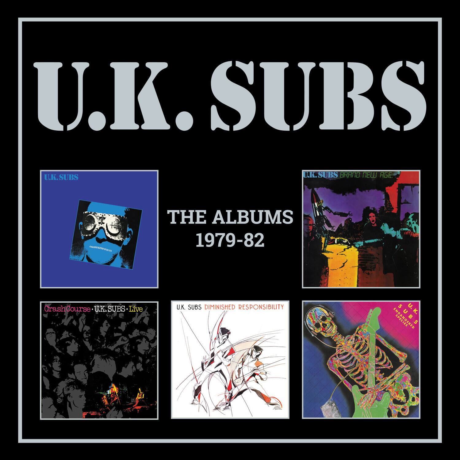 U.K. SUBS

THE ALBUMS 1979-82

- U.K. SUBS
- U.K. SUBS BRANDED NEW AGE
- CrashCourse: U.K. SUBS - Live
- U.K. SUBS DIMINISHED RESPONSIBILITY
- U.K. SUBS EMERGING