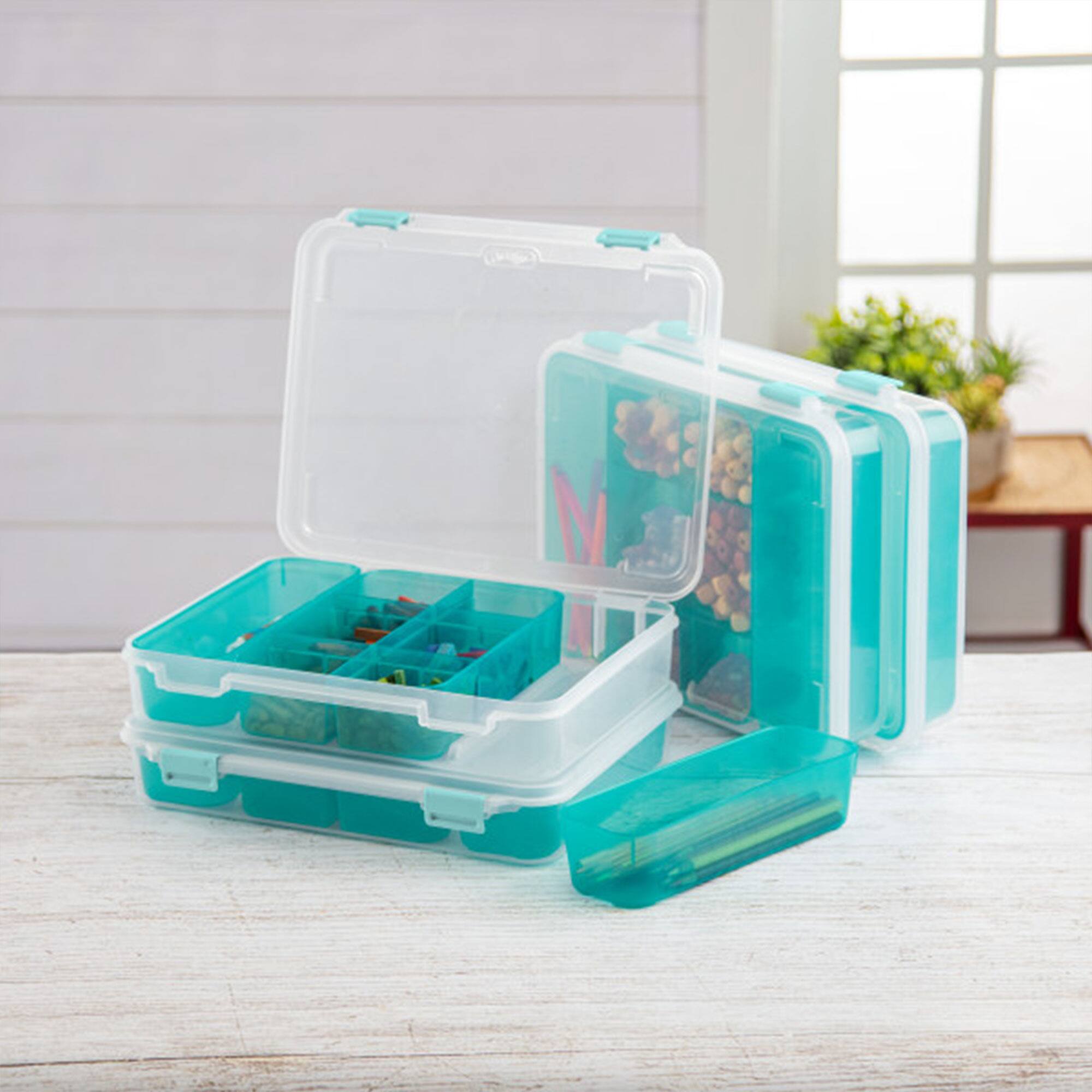 Alt View 10. Sterilite - Sterilite Divided Case Stackable Plastic Small Storage Lidded Container, 6 Pack.