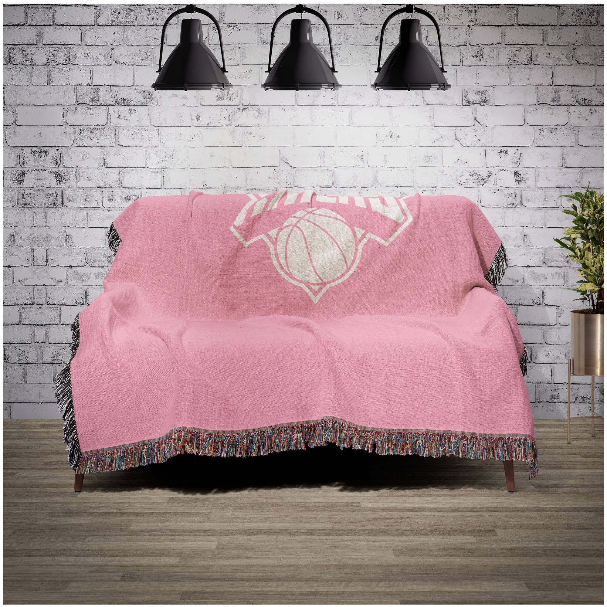 Alt View 1. Chad & Jake - New York Knicks Woven Blanket - Pink.