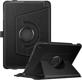 Fintie - Rotating Case for Amazon Kindle Fire HD 8 2024/2022/2020 360° Rotatable Swivel Stand Cover Auto Sleep/Wake - Black