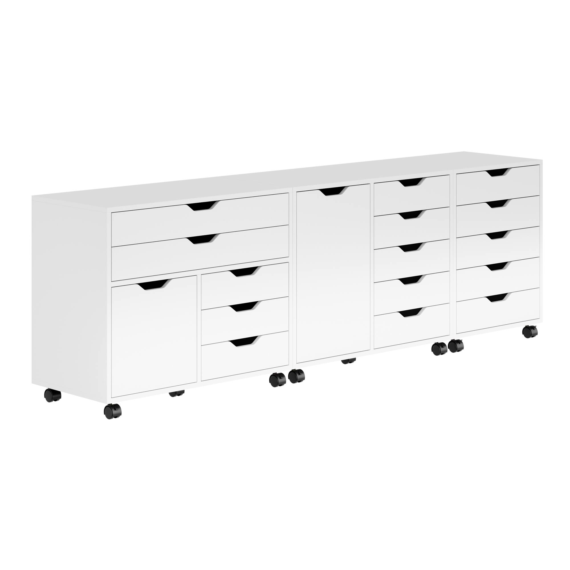 Front. Winsome Wood - Halifax 3-Pc Storage Cabinet Set - White.