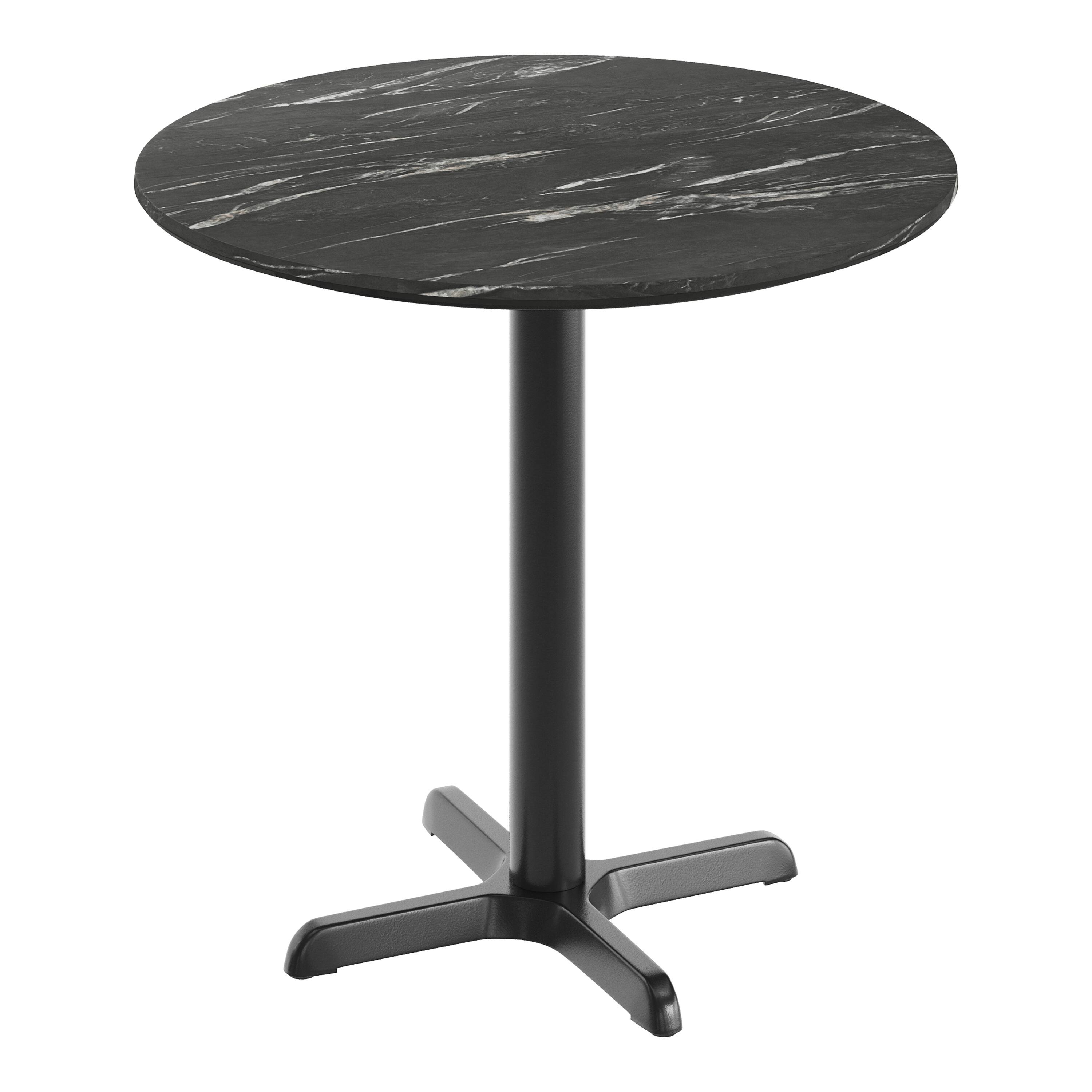 Black Faux Marble/Black Base