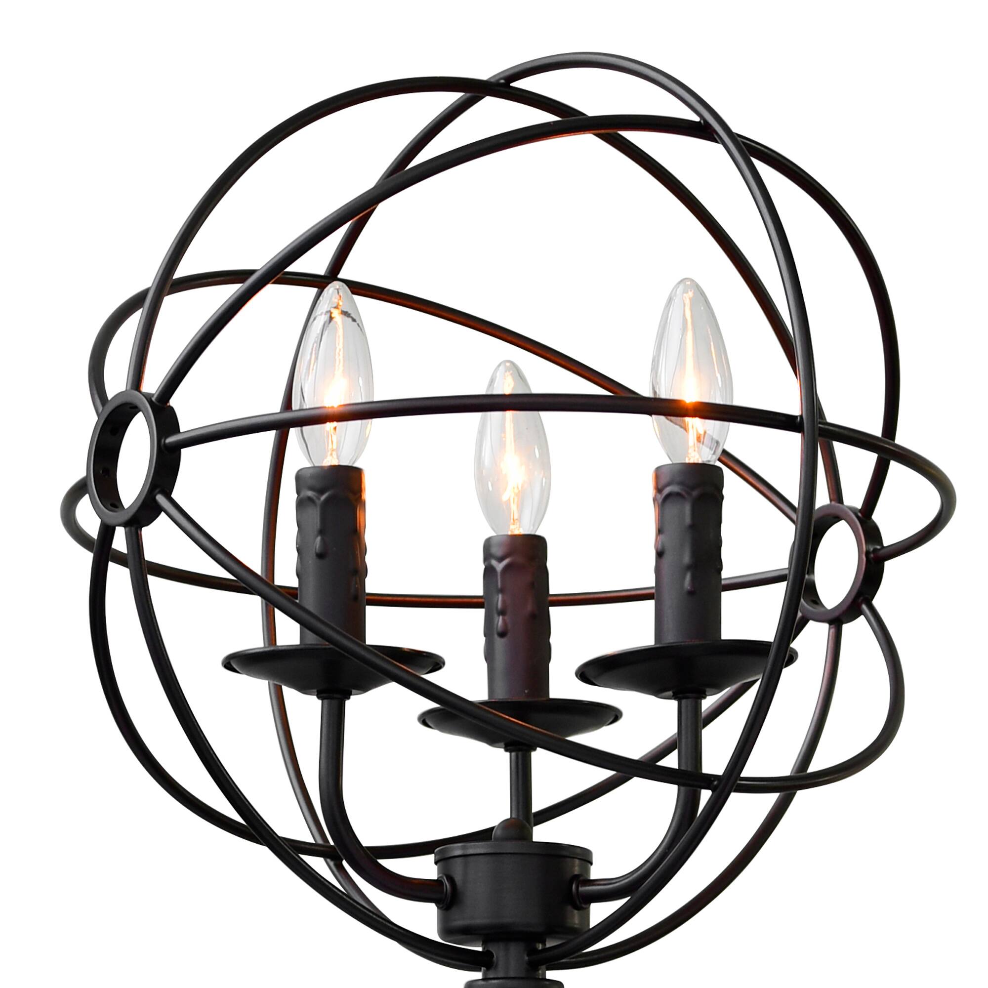 Angle. CWI Lighting - Arza 3 Light Floor Lamp With Brown Finish - Brown.