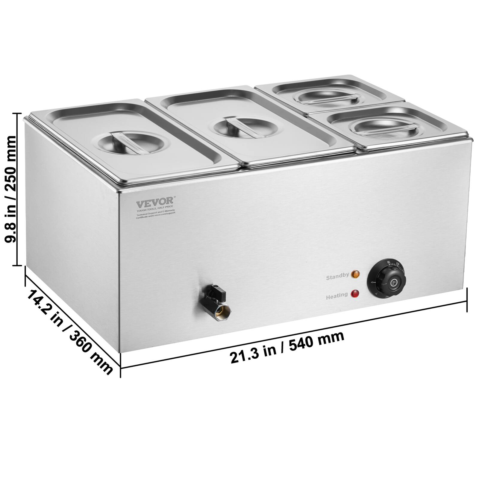 mm / 250 VEVOR PODIUM 1000 AMON PRICE in and - - Support, distificate wishing 9.8 14.2 in - 360 mm  
Standby Heating I 540 mm 21.3 in