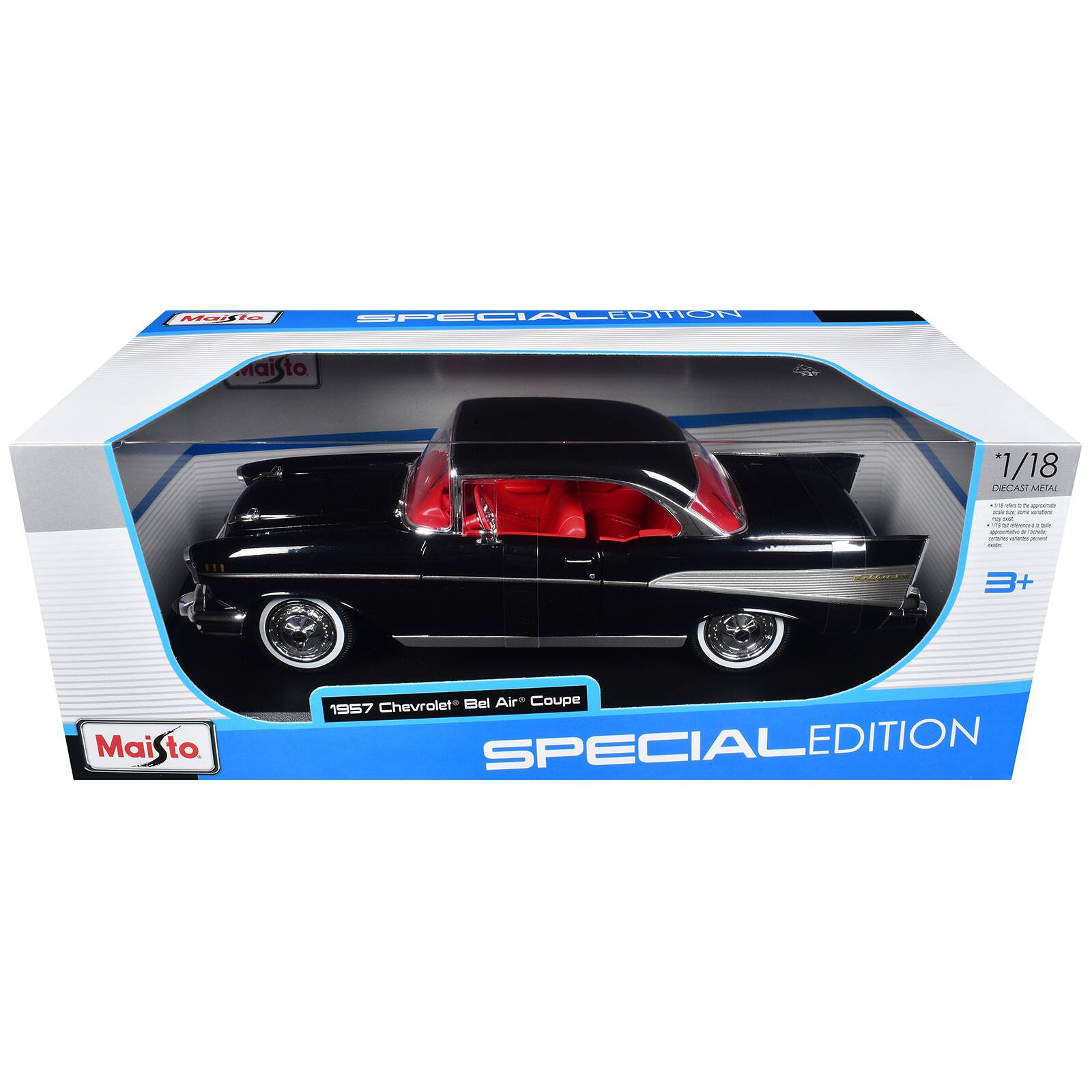 Maisto SPECIAL EDITION  
1/18  
DIECAST METAL  
1957 Chevrolet Bel Air Coupe  
SPECIALEDITION