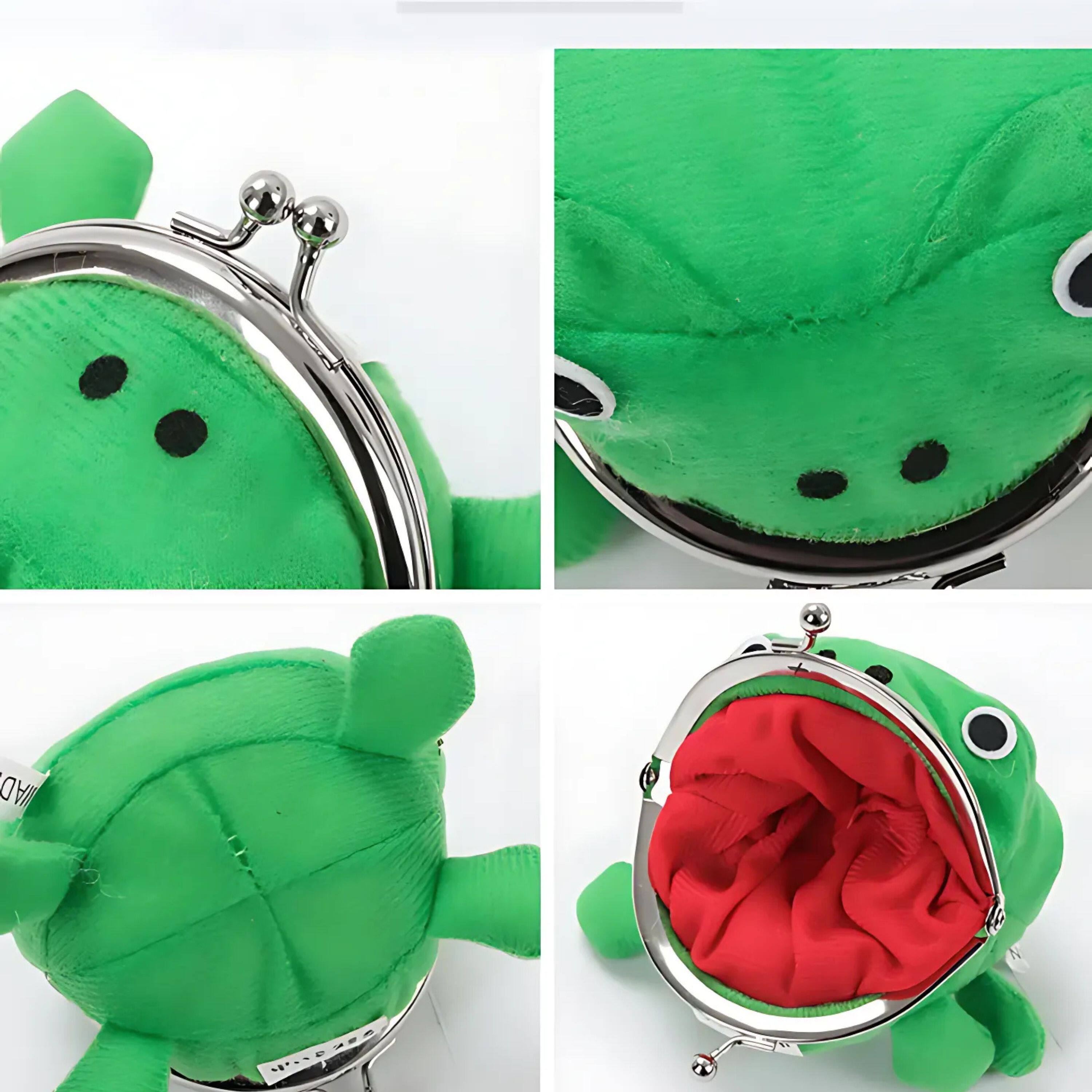 Back. Kitcheniva - Frog Coin Pouch - Small Cute Coin Wallet - Green.