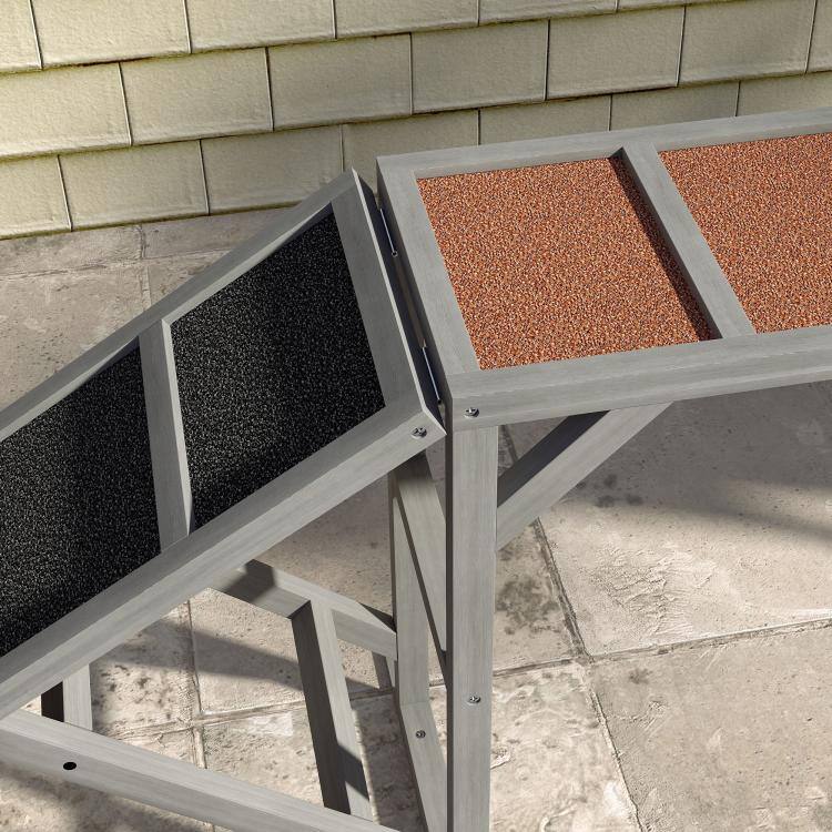 Alt View 9. PULUZ - Dog Agility Equipment Ramp with Safety Bar, Non-slip Surface, for Walk and Pause Training - Gray.