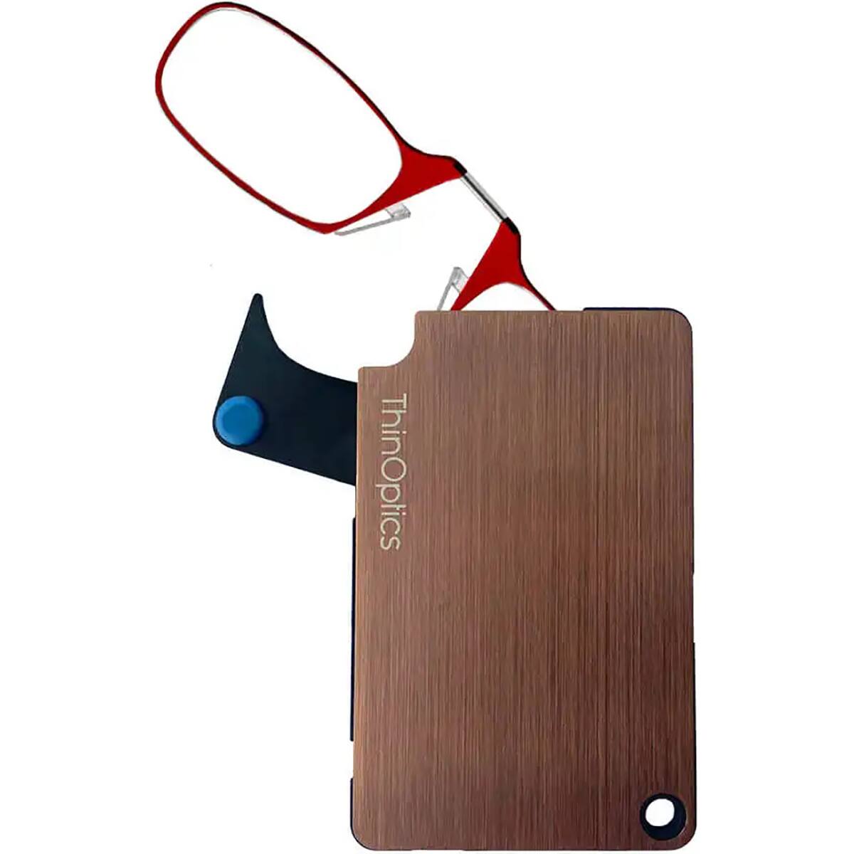 Alt View 1. ThinOptics - ThinOptics Readers with Wallet - 2.50 - Red Frame, Rose Gold Wallet - Red/Rose Gold.