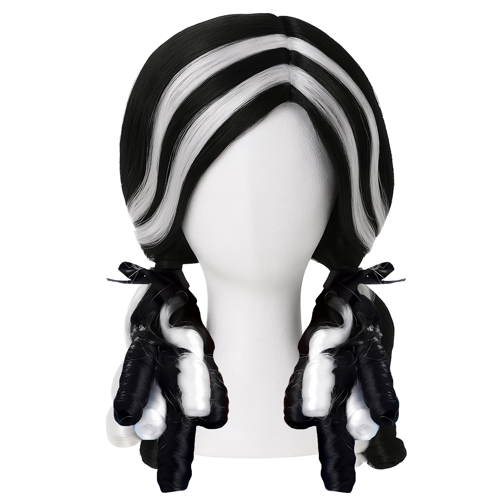 Alt View 1. California Costumes - Black and White Doll Curls Costume Wig - Multi-Colored.