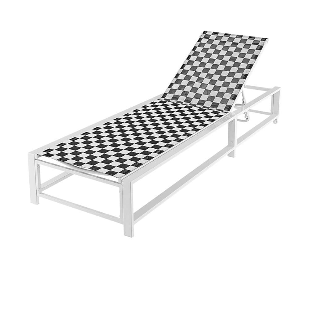 Back. Kadyn - Outdoor Chaise Lounge Chair, Outdoor Adjustable Patio Chaise Lounge Chair with Wheels and Sturdy Metal Frame - Black.