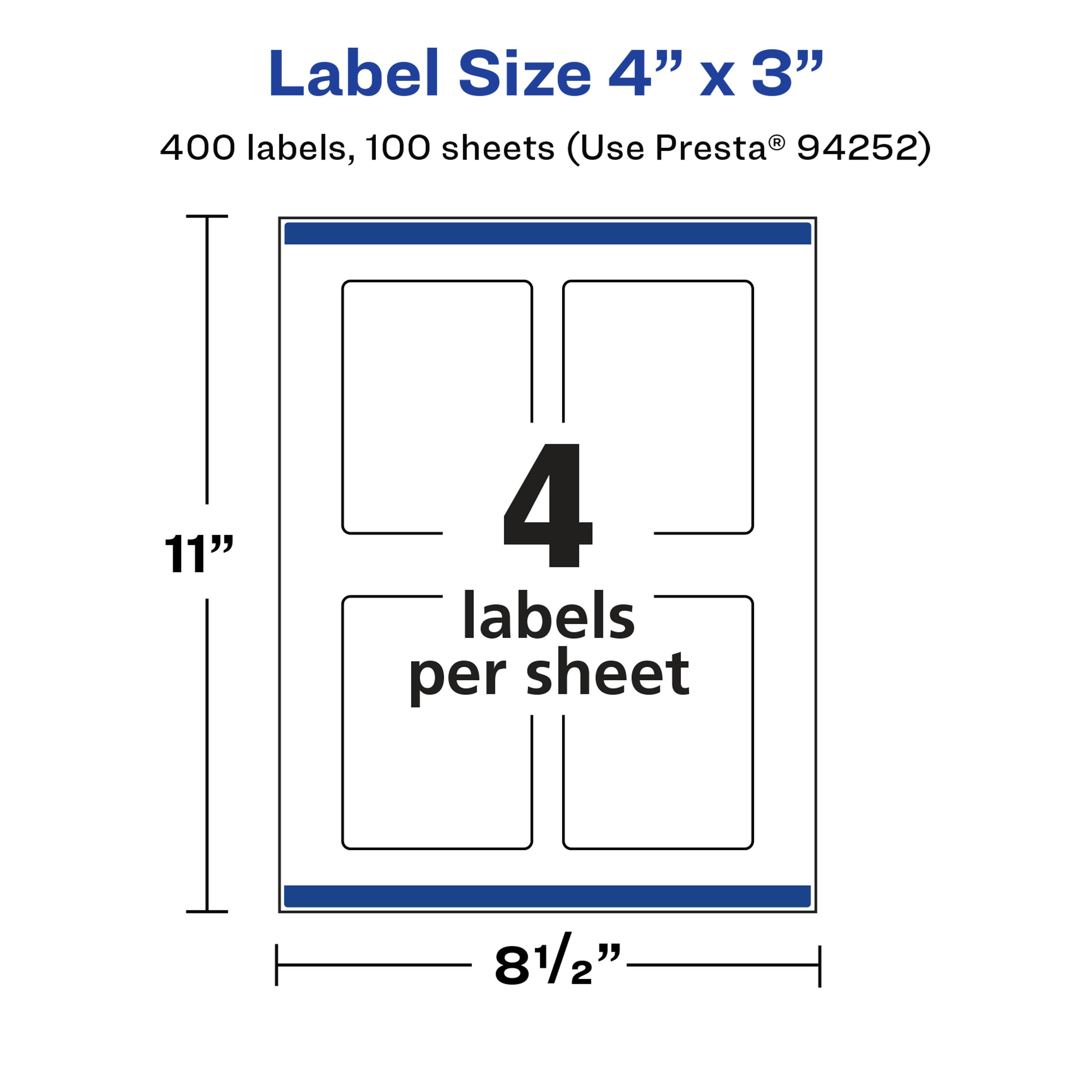 Avery Glossy Rectangle Labels, 4