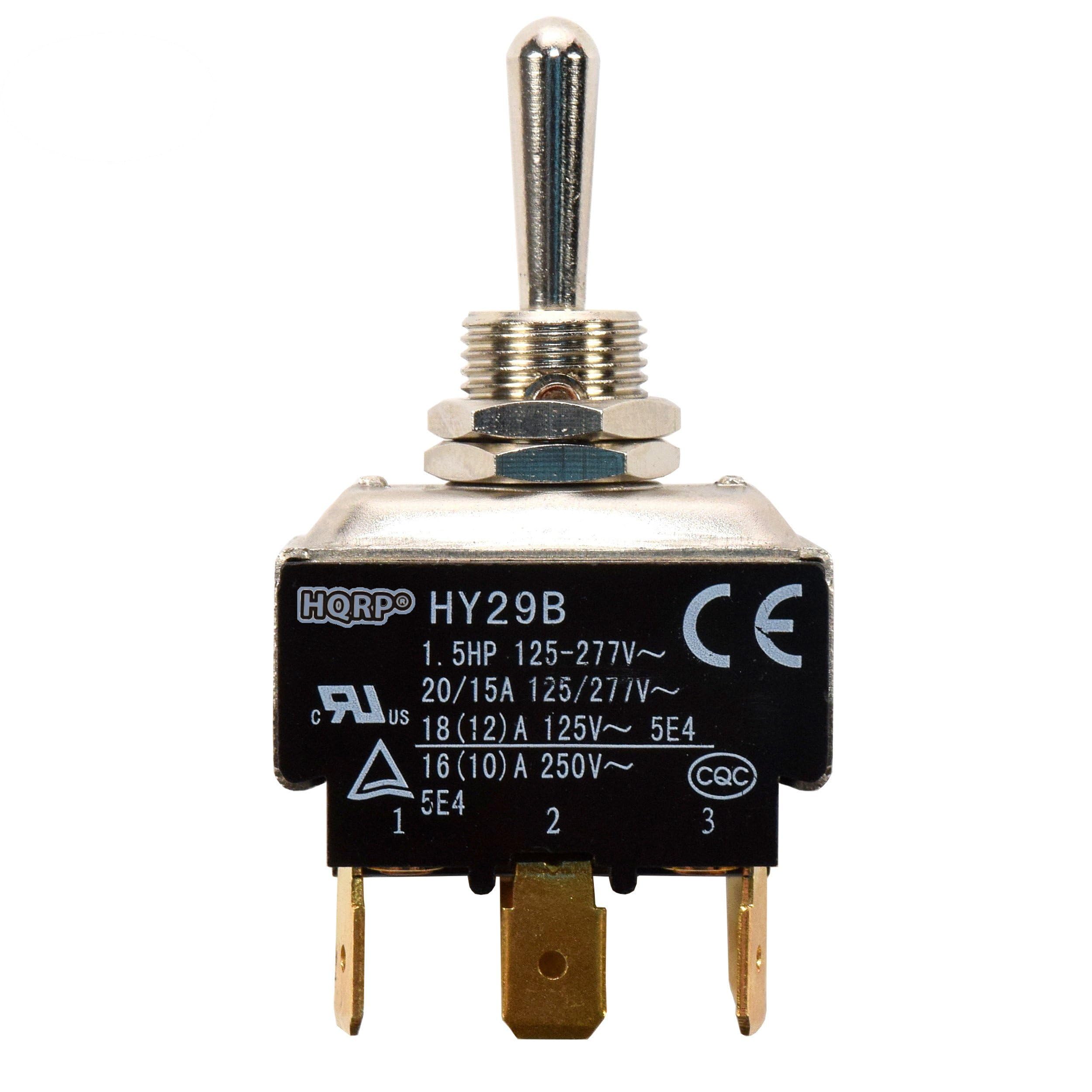 HQRPO HY29B  
1.5HP 125-277V~  
CE  
20/15A 125/277V  
C LR US  
18 (12) A 125V~  
5E4  
16 (10) A 250V  
CQC  
5E4  
1 2 3