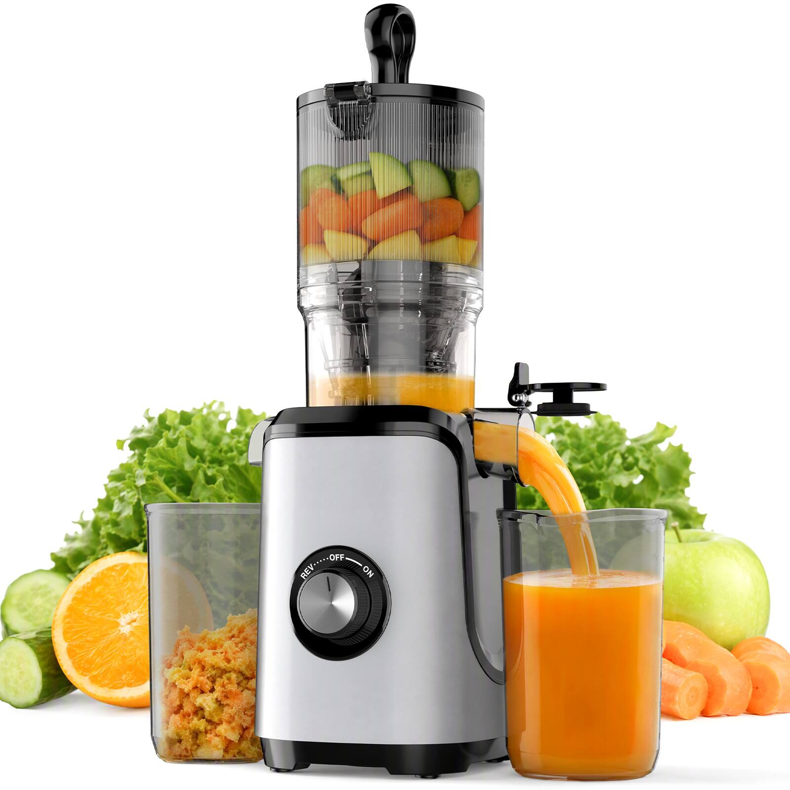 Sweetcrispy Slow Masticating Juicer, Cold Press Juicer Machine with ...