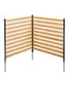 VEVOR - Wood Privacy Fence, 38" W x 42" L, 2-Panel Slatted Air Conditioner Fence Screen, Pool Equipment Enclosure - Wood color