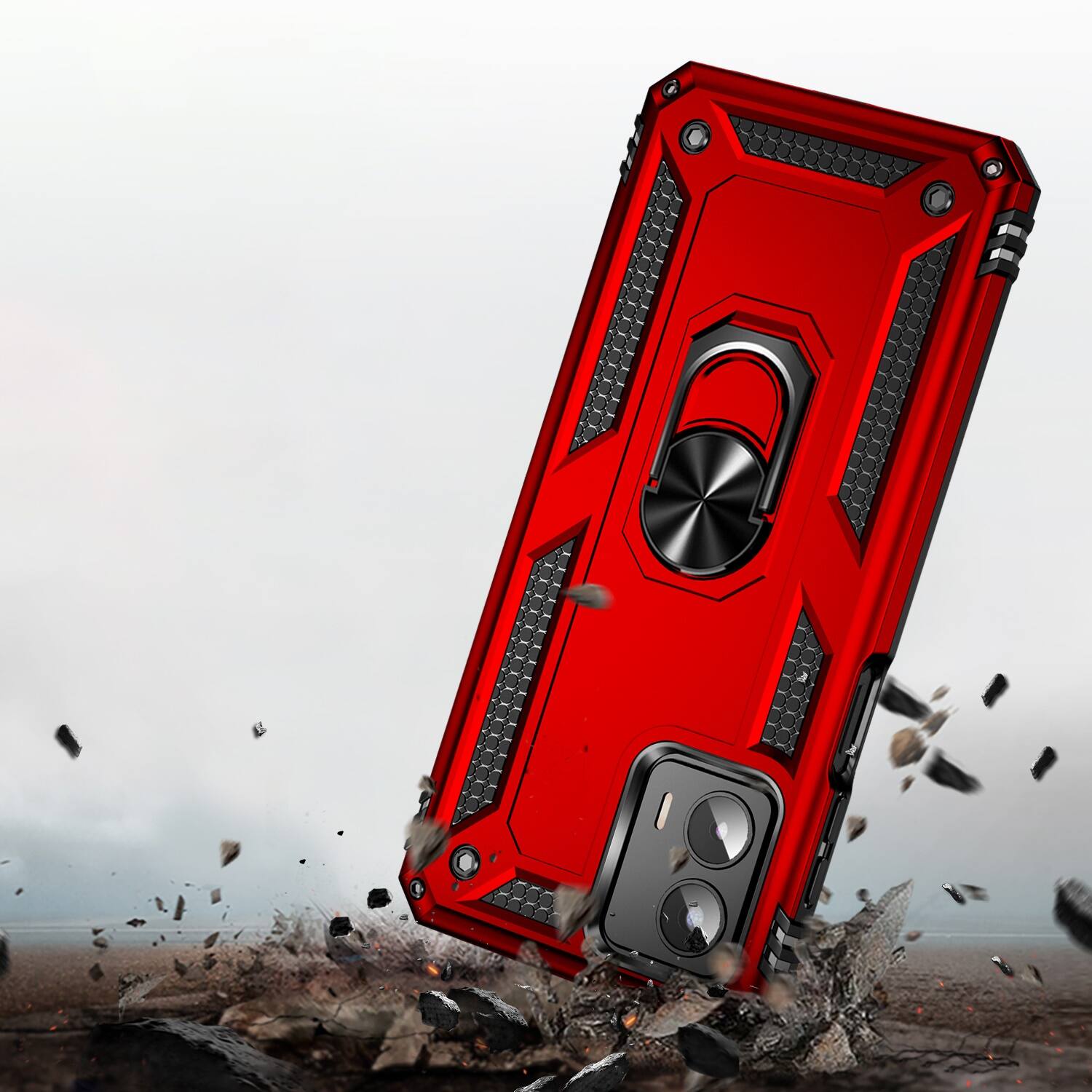 Alt View 14. SaharaCase - Military Kickstand Case for Motorola Moto G 5G (2023) - Red.