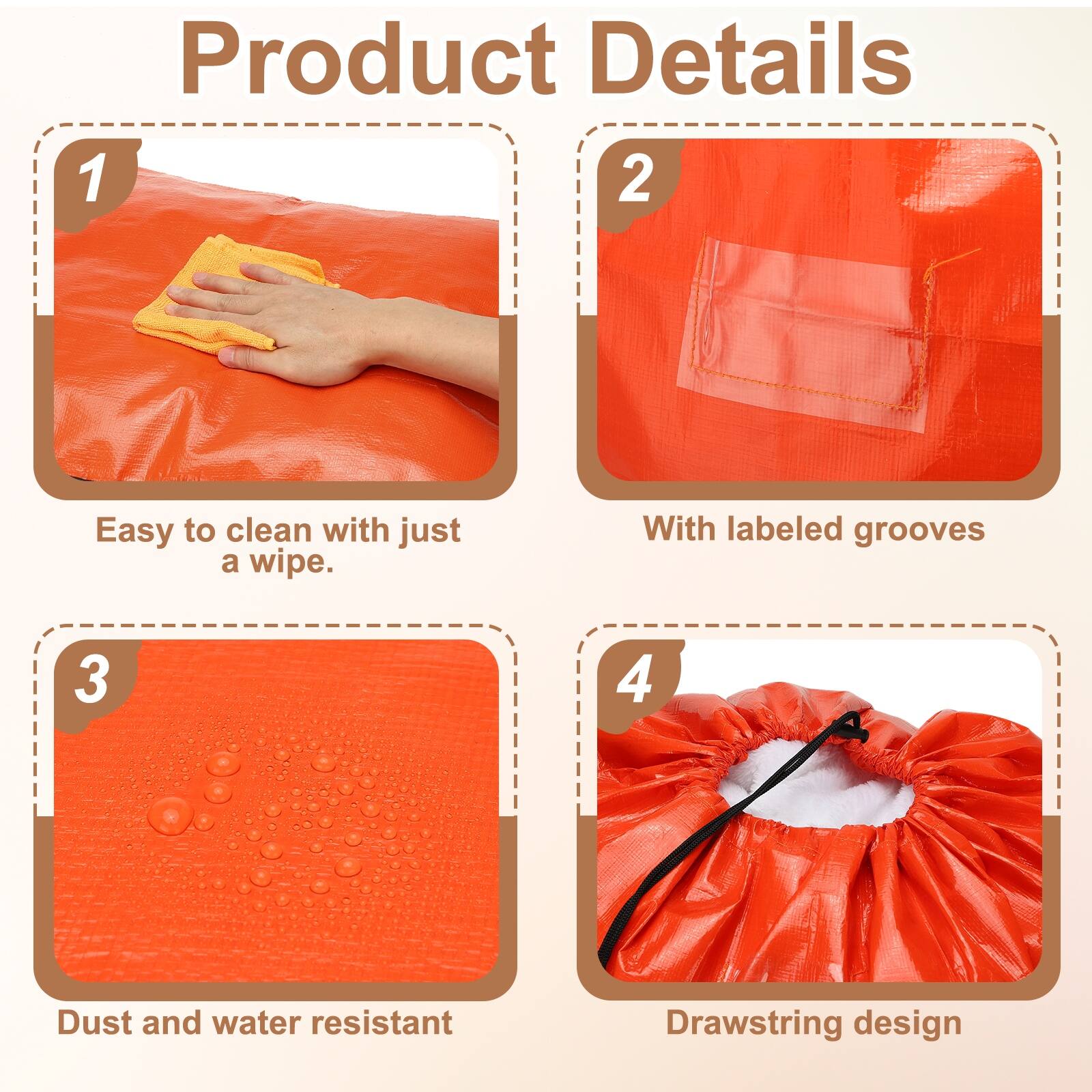 Product Details

1. Easy to clean with just a wipe.
2. With labeled grooves
3. Dust and water resistant
4. Drawstring design