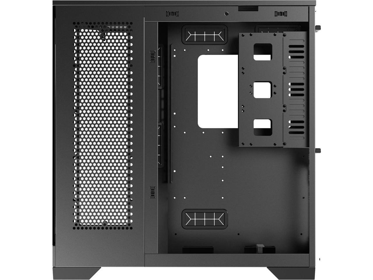 Alt View 10. DIYPC - DIYPC Vanguard-F1-BK Black ATX Full Tower Case, Dual USB 3.0/Type-C, Tempered Glass, 4x ARGB PWM Fans - Black.
