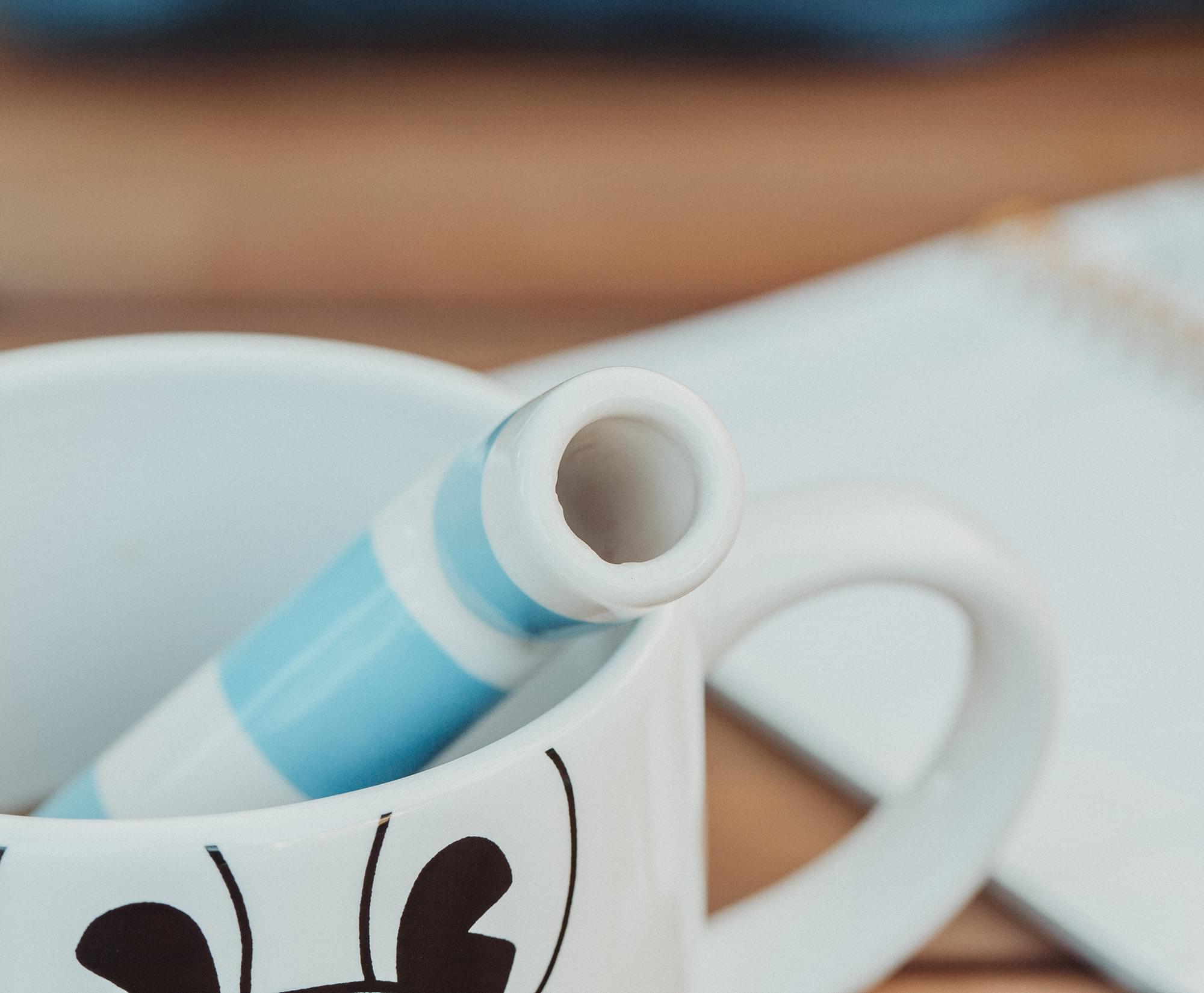 Alt View 5. Toynk - Cuphead Mugman Ceramic Coffee Mug and Straw | Holds 20 Ounces - Blue.