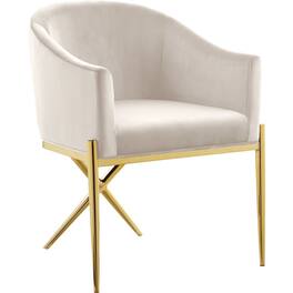 Meridian Furniture - Xavier Cream Velvet Dining Chair - Beige