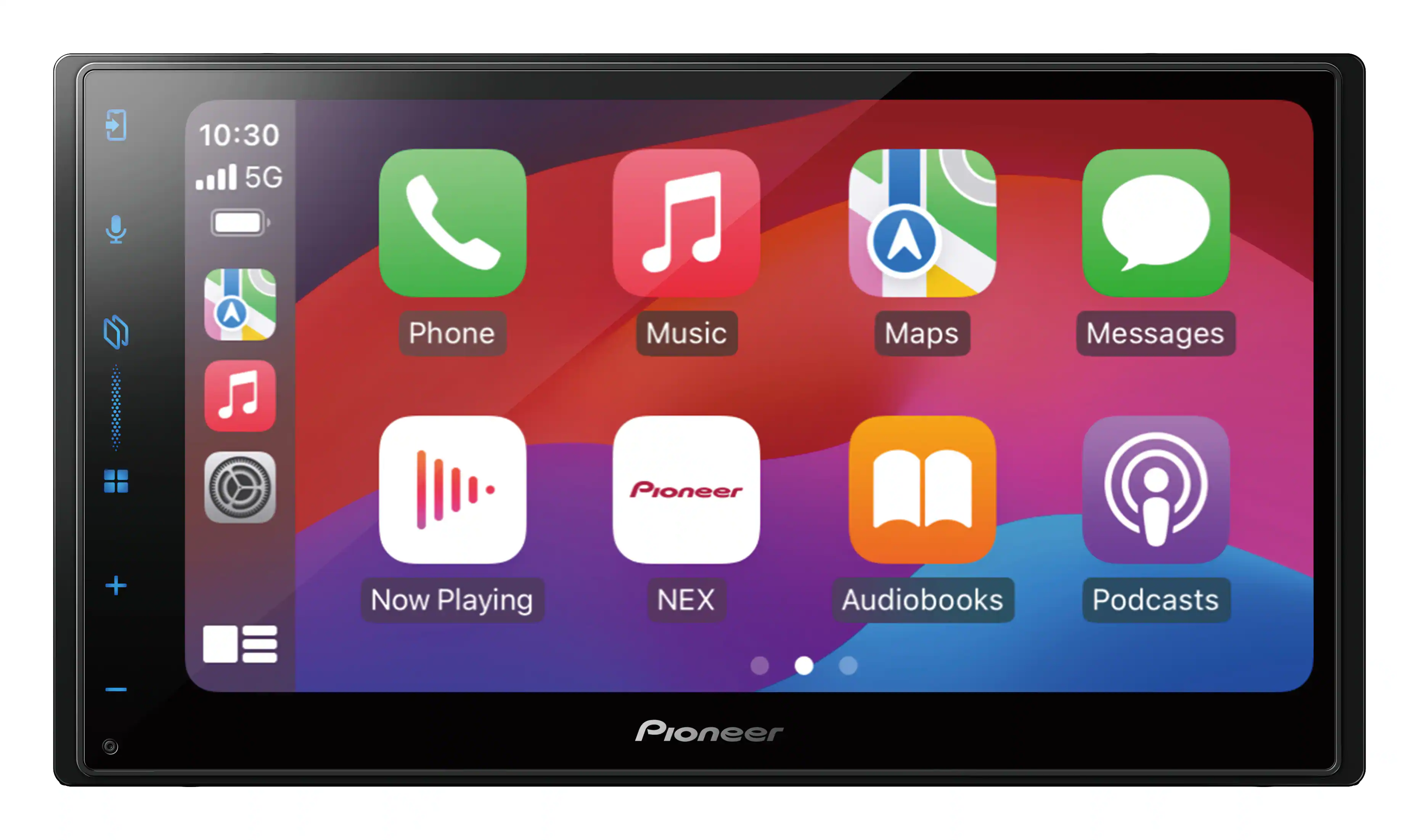 10:30
5G
Phone
Music
Maps
Messages
Now Playing
NEX
Audiobooks
Podcasts
Pioneer