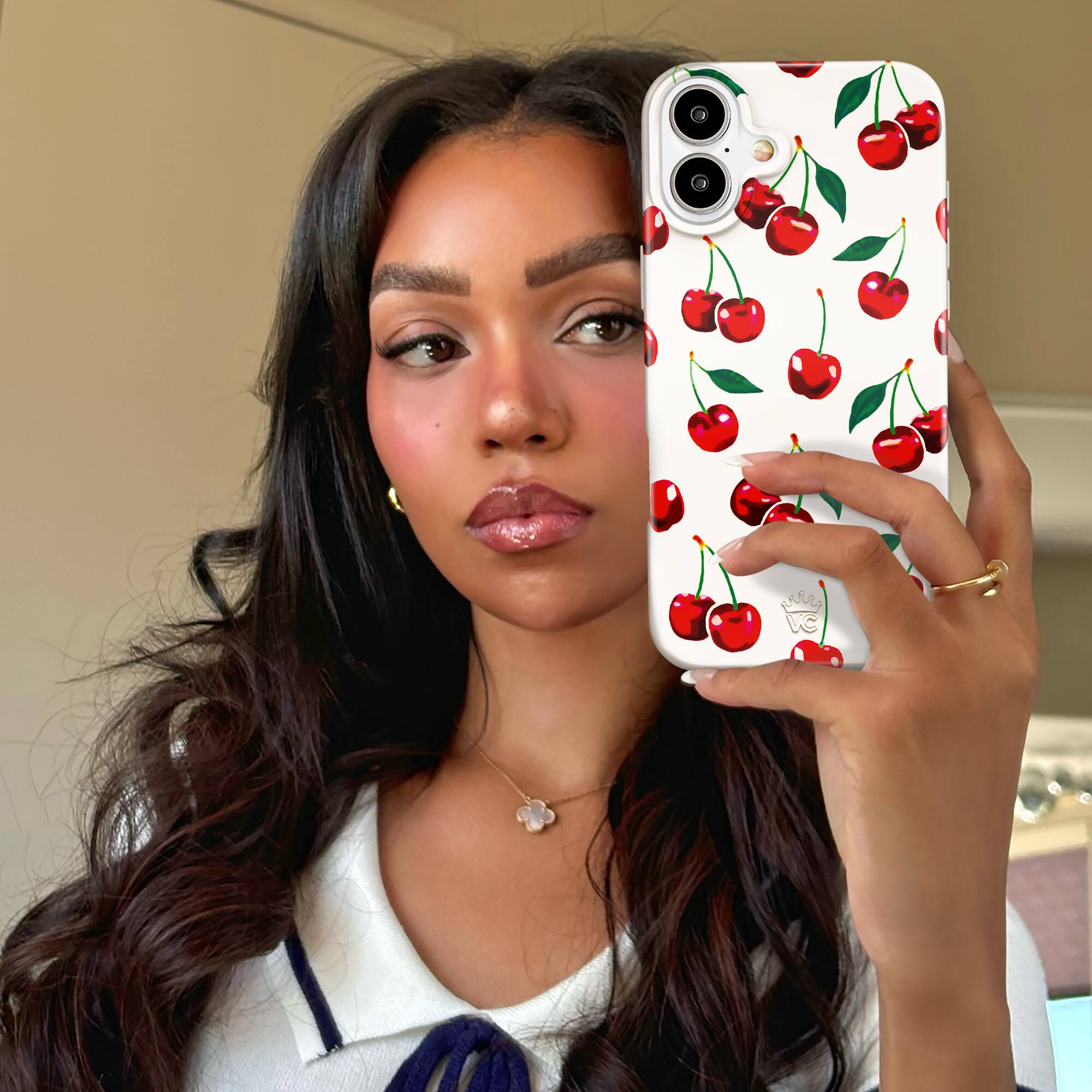 Alt View 7. VELVET CAVIAR - Magsafe Case for Apple iPhone 16 Plus - Mon Cheri Cherry.