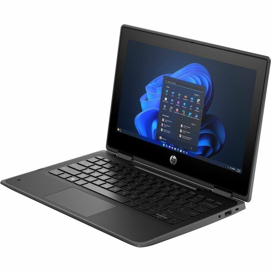 Alt View 7. HP - HP Fortis Flip G1i 11.6" Touchscreen Convertible 2 in 1 Notebook - HD - Intel N-Series N250 - 4 GB - 128 GB Flash Memory - Jet Black.
