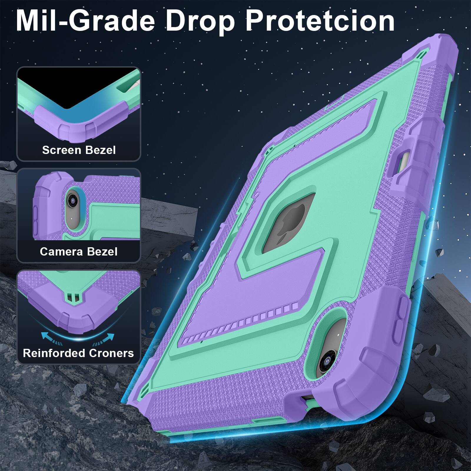 Mil-Grade Drop Protection  
Screen Bezel  
Camera Bezel  
Reinforced Corners