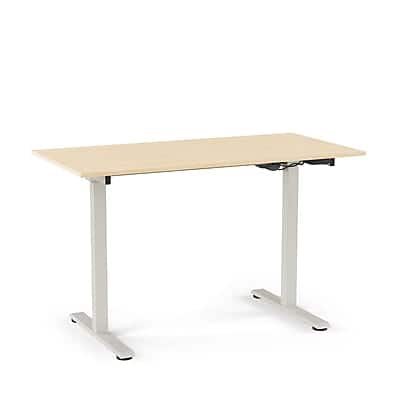 Union & Scale - Essentials 48"W Electric Rectangular Adjustable Standing Desk, Natural - Brown