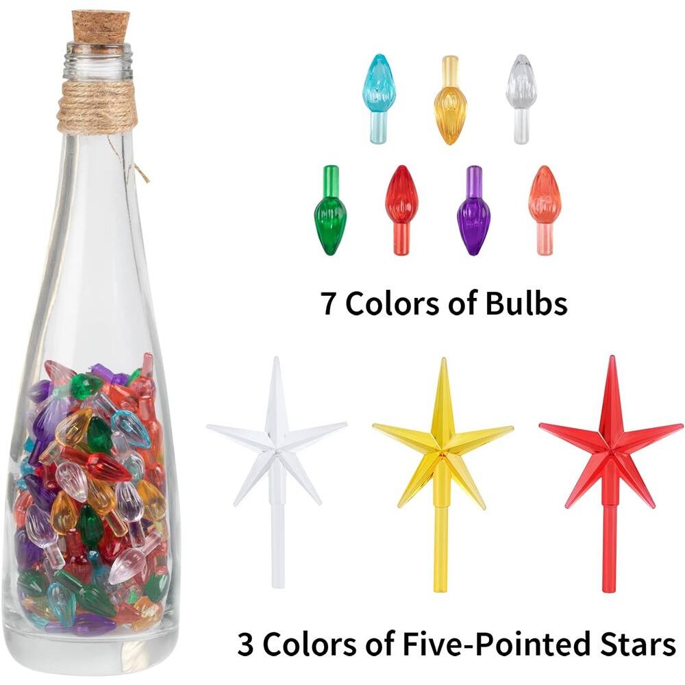 7 Colors of Bulbs  
3 Colors of Five-Pointed Stars