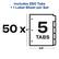 Includes 250 Tabs + 1 Label Sheet per Set
50 x 11" 5 Tabs 8.5"