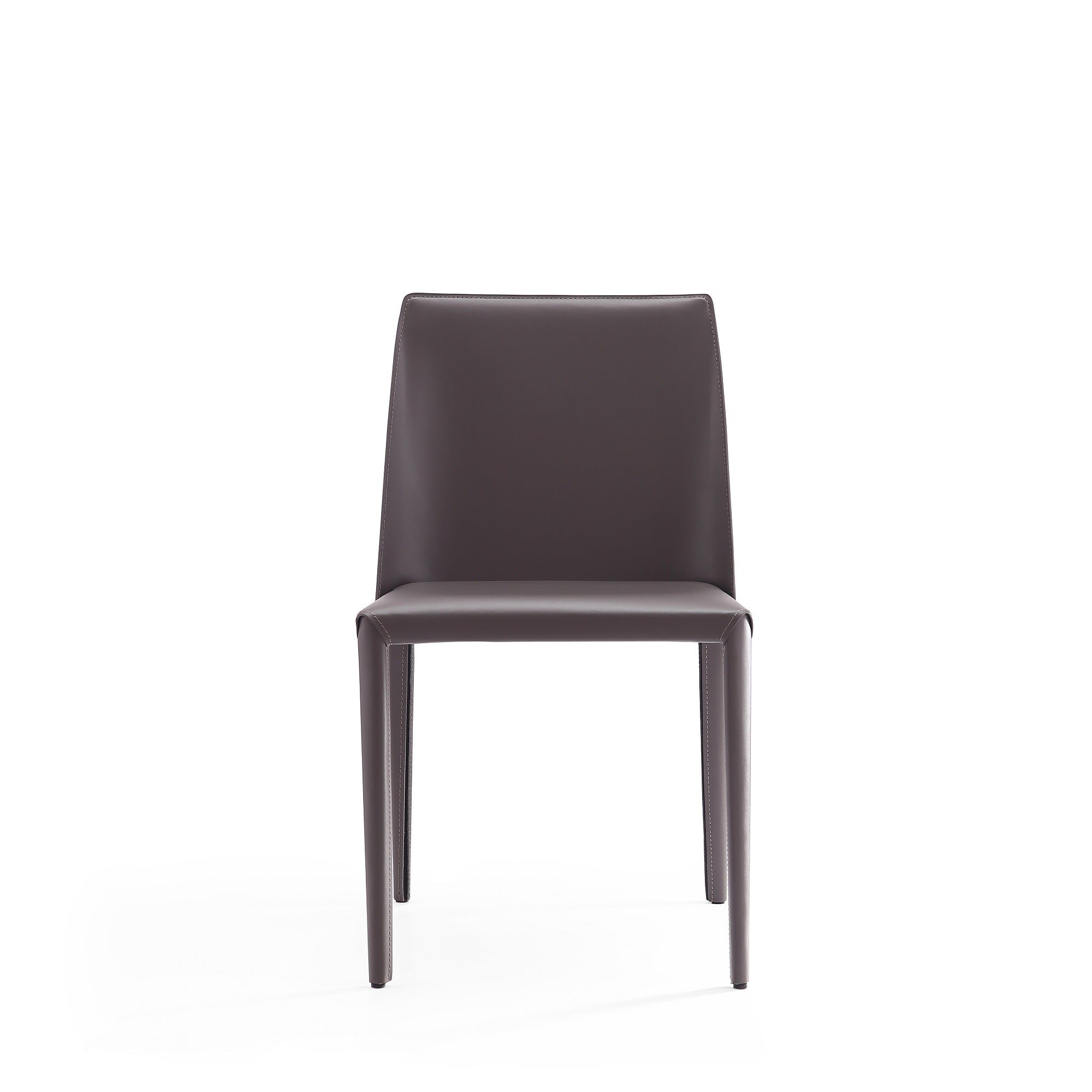 Back. Manhattan Comfort - Paris Modern Vegan Leather Dining Chair - Set of 2 - Gray.