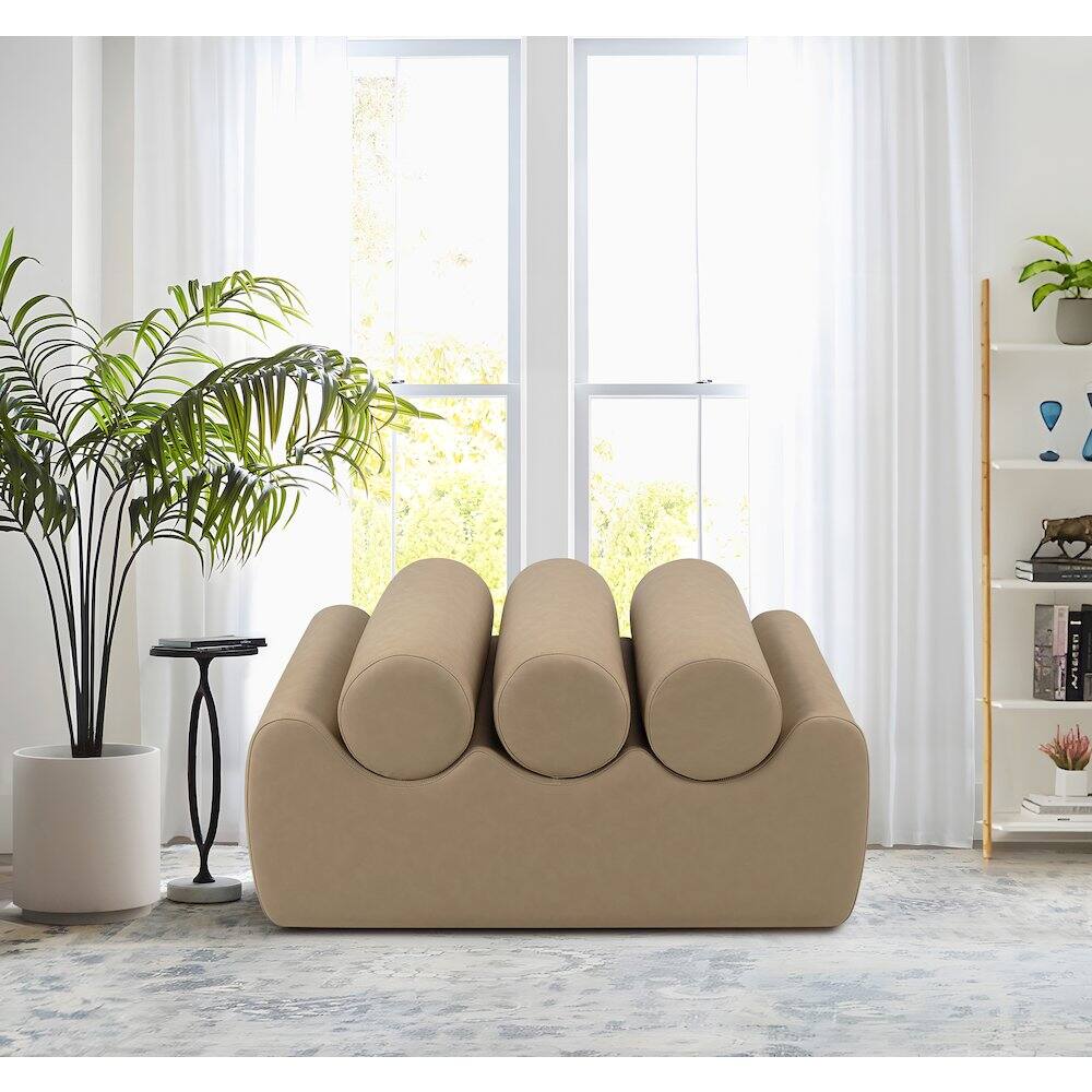 Alt View 1. Meridian Furniture - Rumble Tan Vegan Leather Bench - Brown.