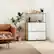 Left. Malletson - 3 Tier Modular Metal Sideboard Storage Cabinet, Modern Grid-Style, for Dining Room, Living Room or Office - White.