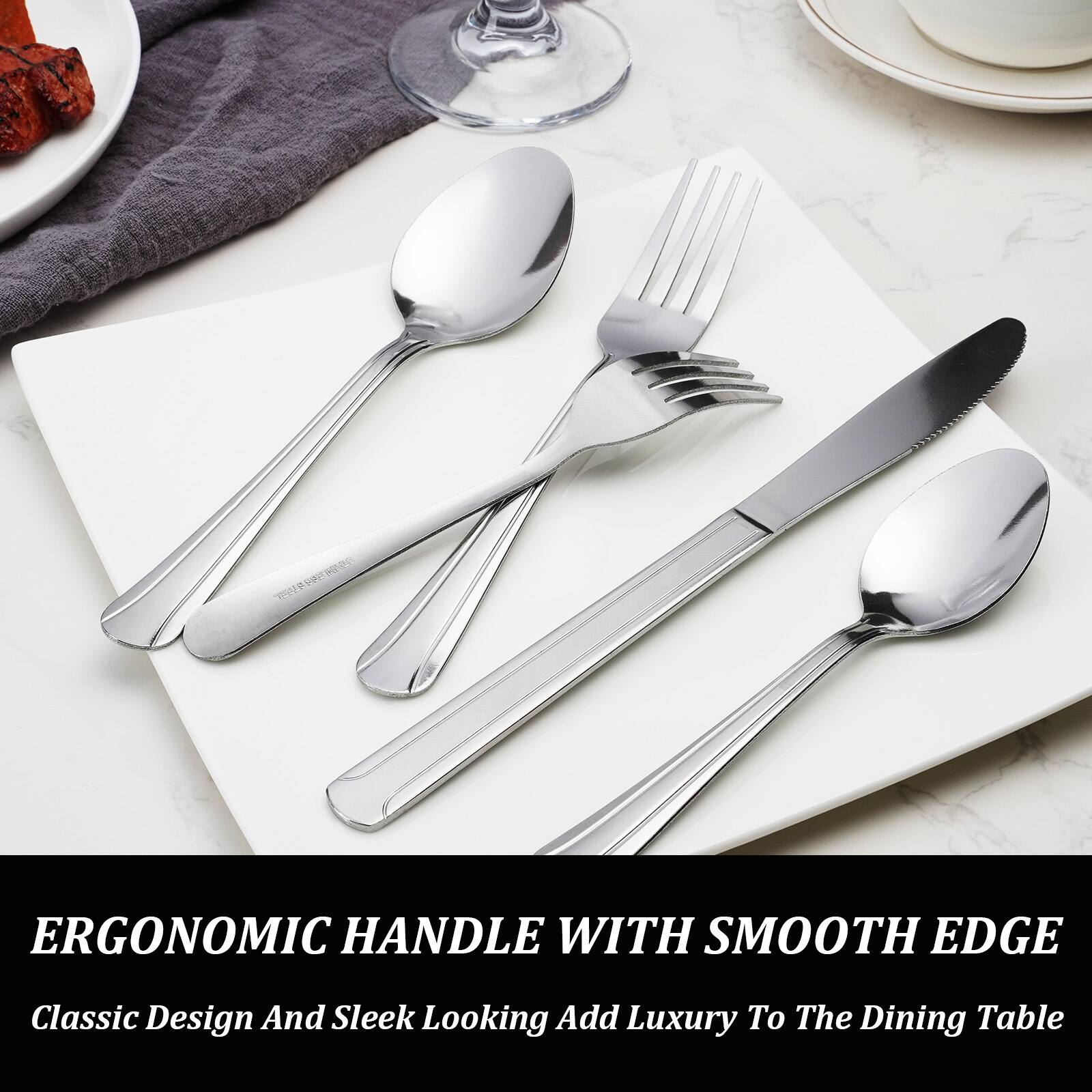 ERGONOMIC HANDLE WITH SMOOTH EDGE

Classic Design And Sleek Looking Add Luxury To The Dining Table