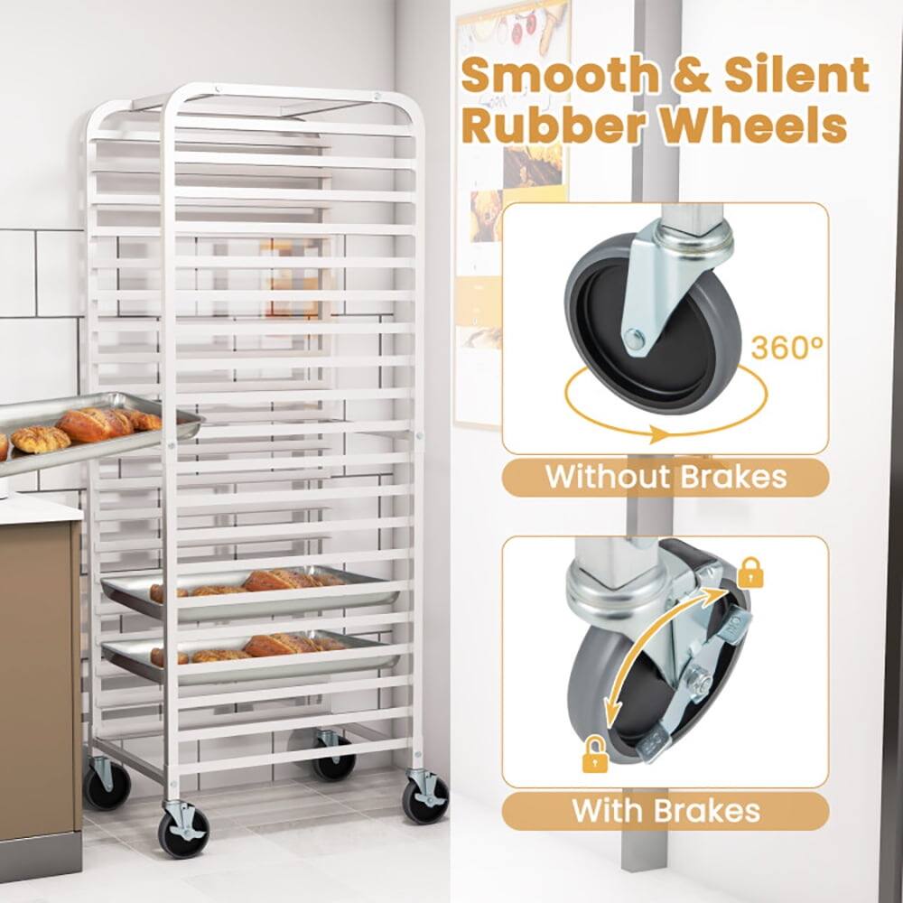 Smooth & Silent Rubber Wheels  
360°  
Without Brakes  
With Brakes