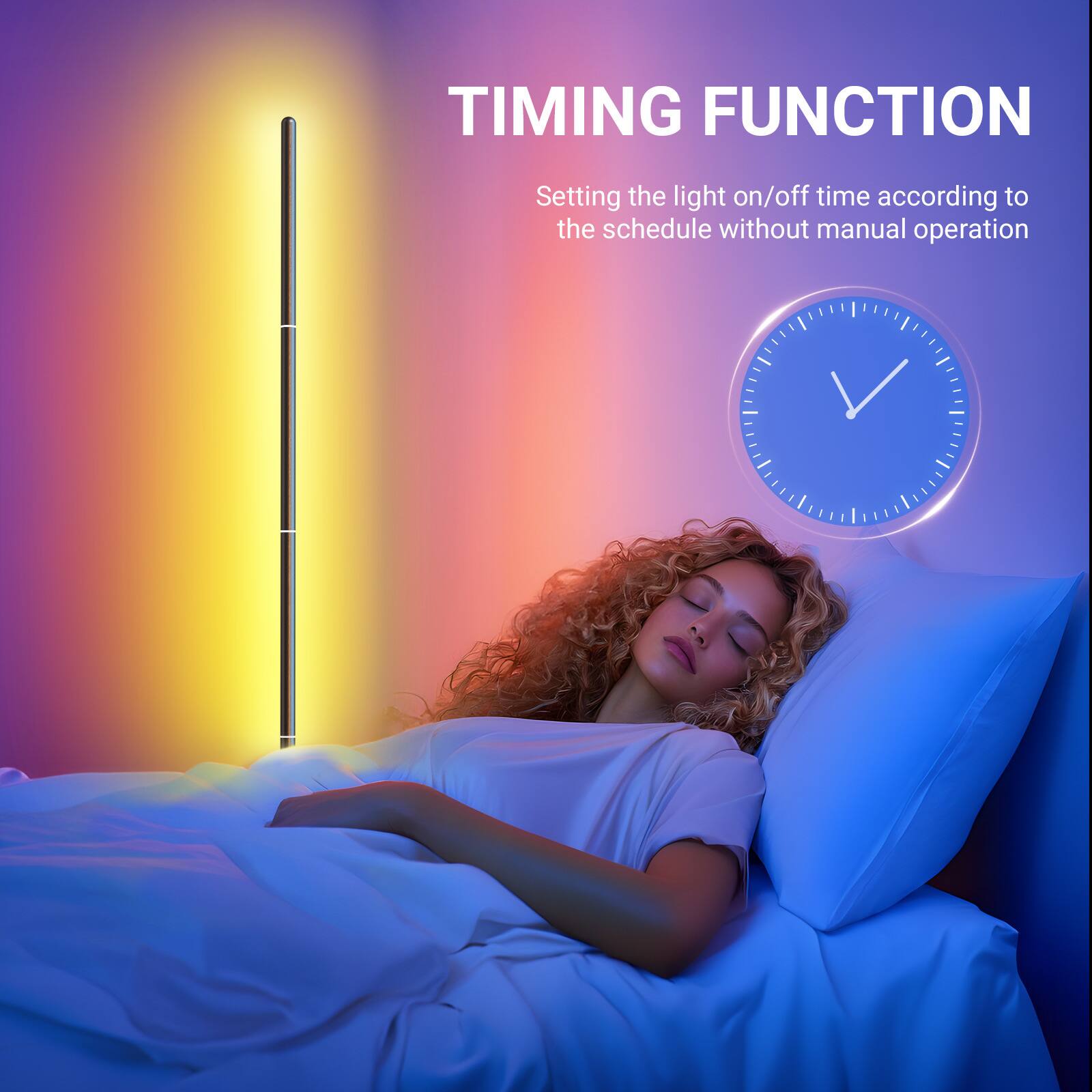 TIMING FUNCTION  
Setting the light on/off time according to the schedule without manual operation