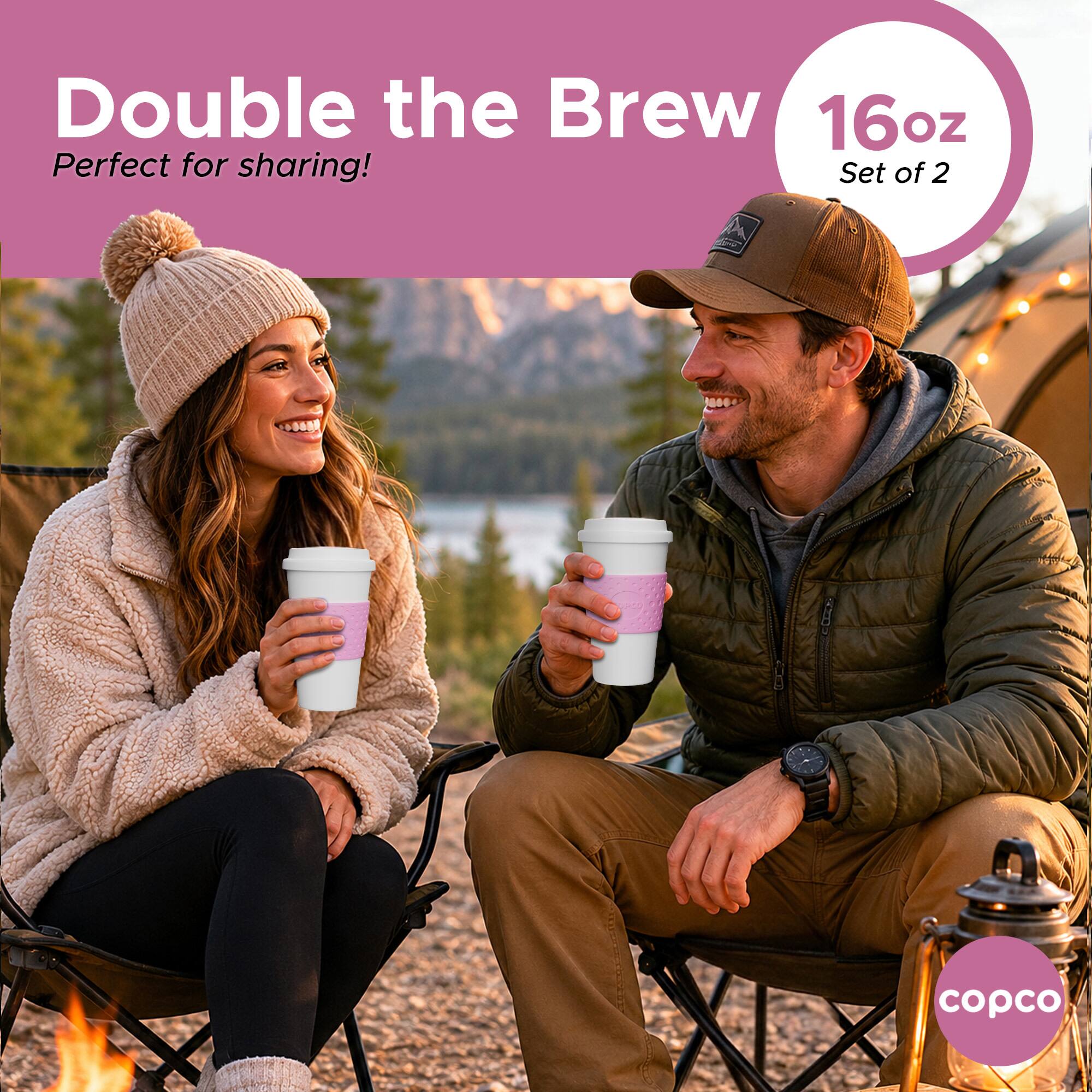 Double the Brew  
16oz  
Perfect for sharing!  
Set of 2  
copco