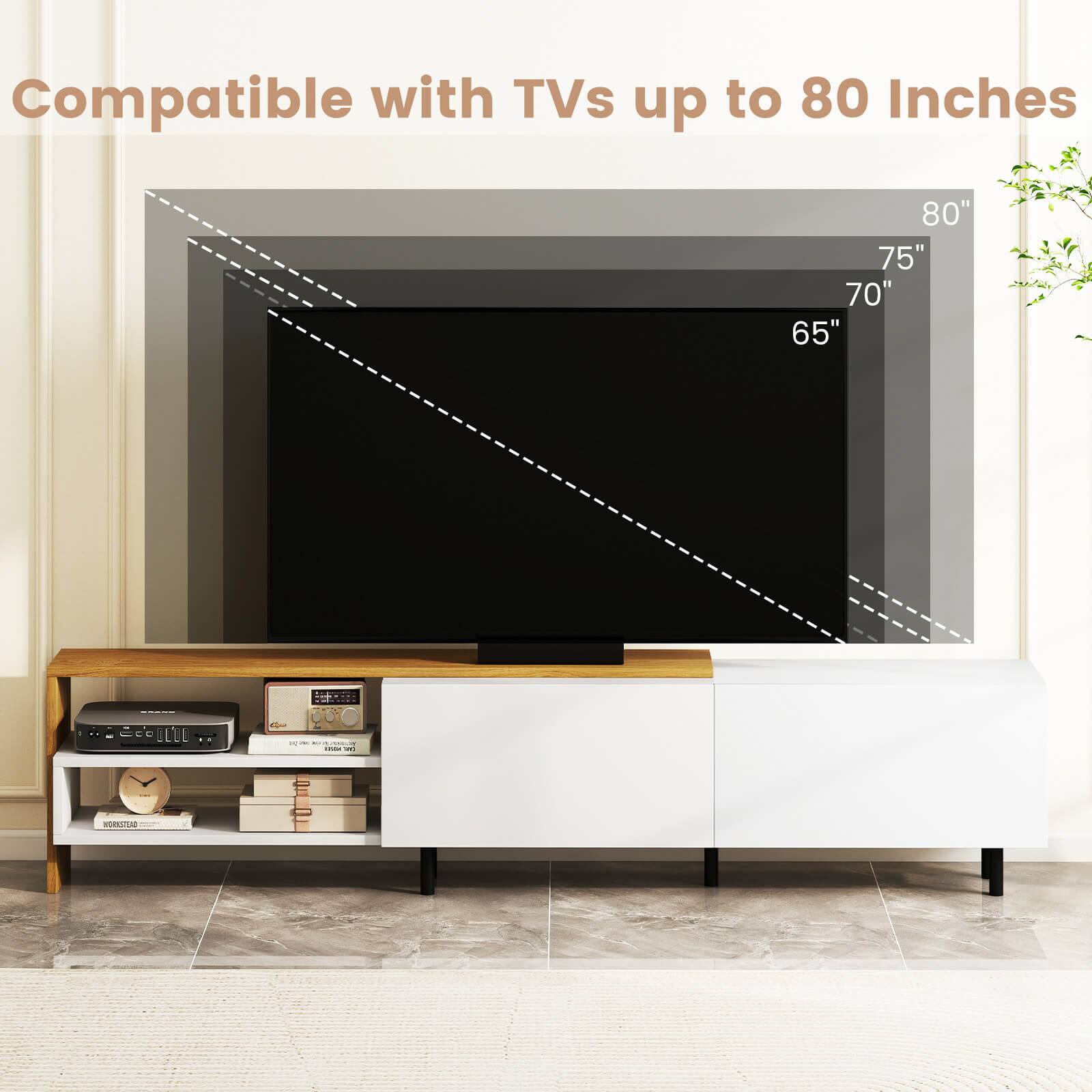 Compatible with TVs up to 80 Inches  
80" 75" 70" 65"