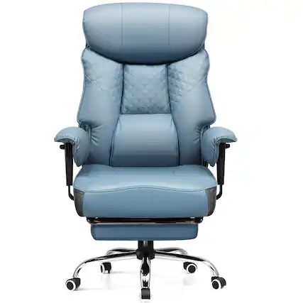 Front. GTPlayer - 400 LBS Wide Ergonomic Gaming Chair with Deluxe Embossing Designed Big and Tall Office Chair,Blue - Blue.