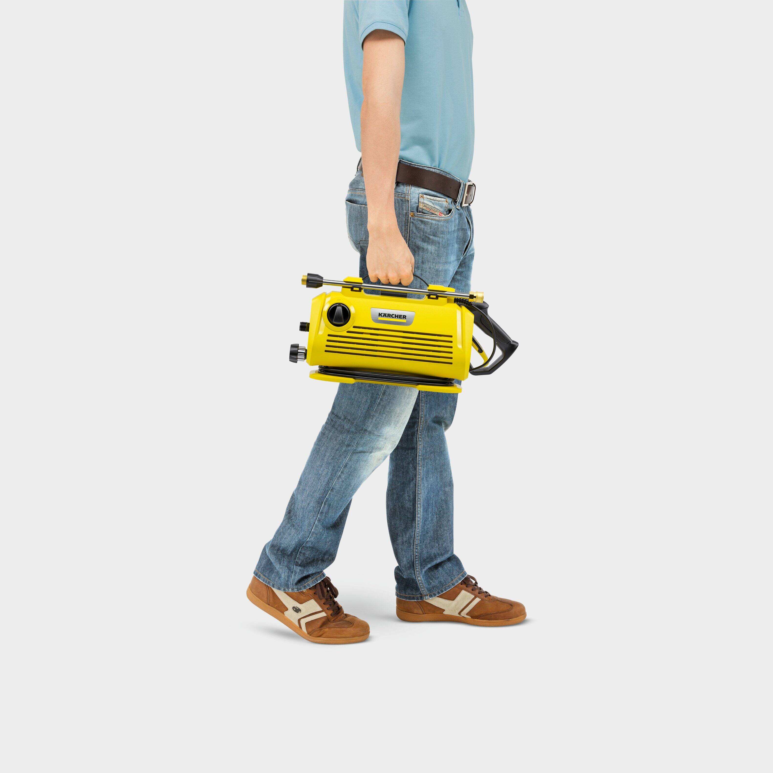 Left. Karcher - K 2 Horizontal Universal Pressure Washer, 1 Spray Wand, 20ft. Hose, 1700 PSI - 1.2 GPM.
